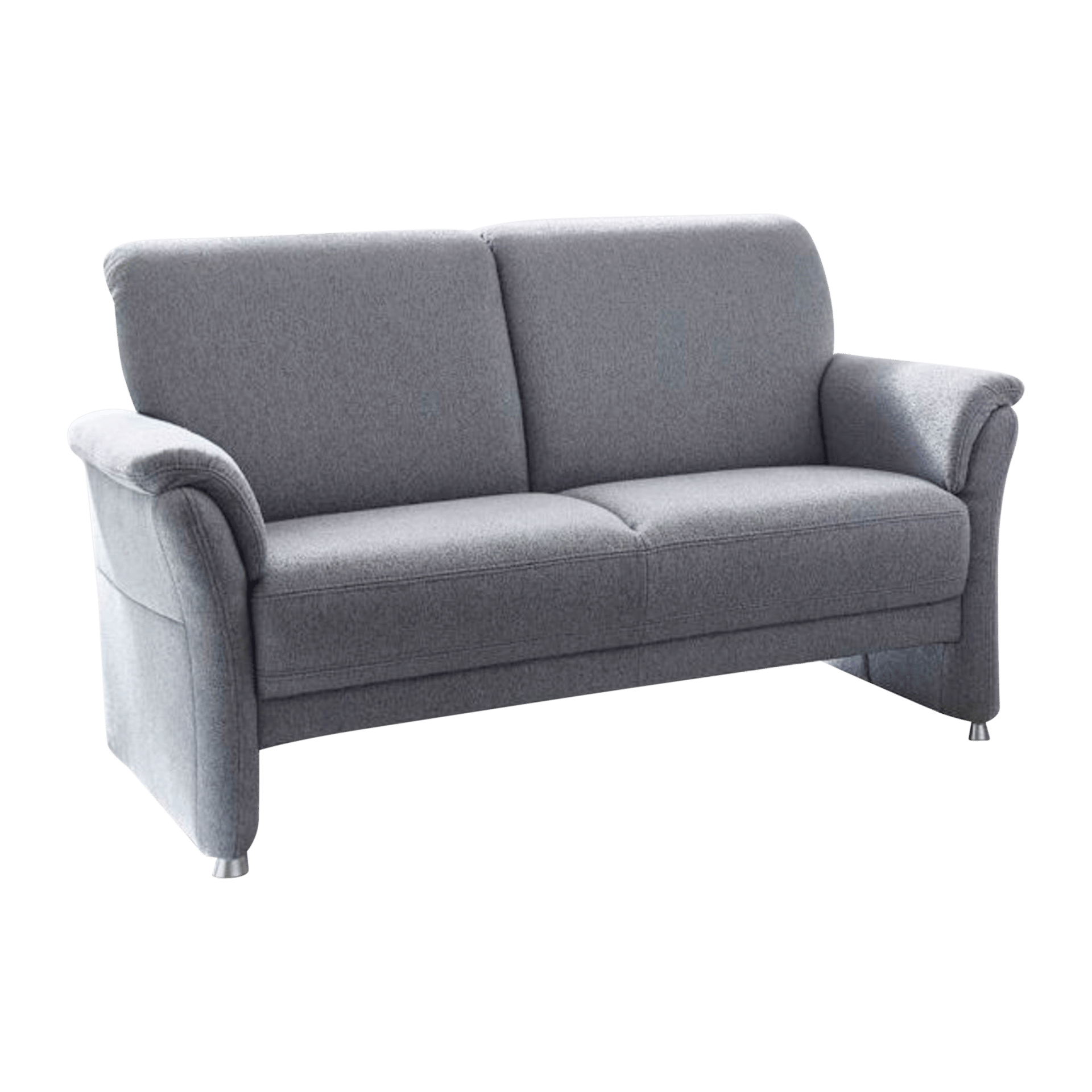 Varioconcept Sofa 2-Sitzer Andorre Bezug Carry Grau, Fuß Alufarben