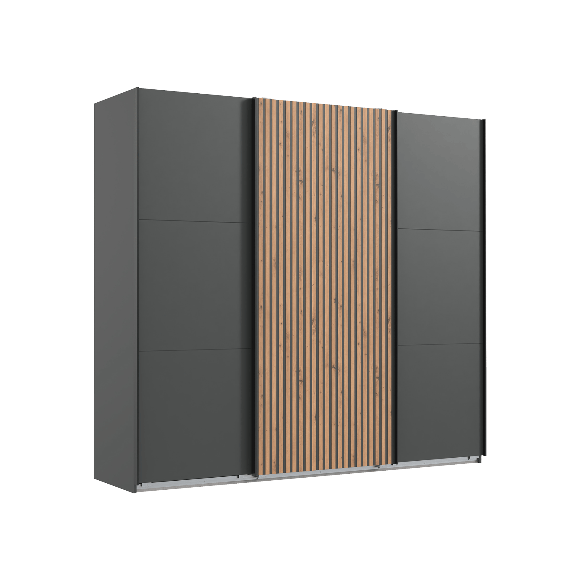 Paul Phillip Schwebetürenschrank Anden 3-türig Grau 65*250*216