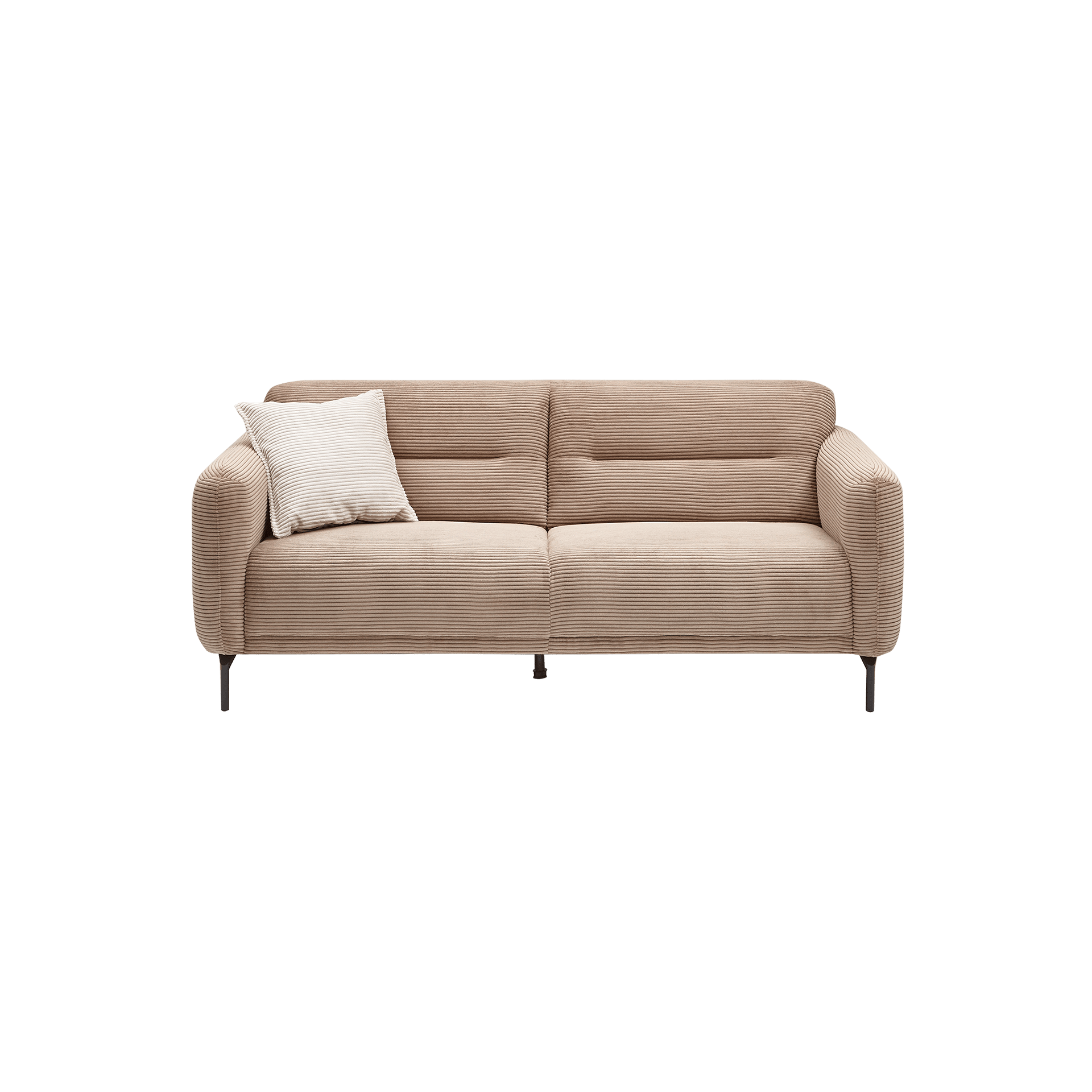 Sofa 2-Sitzer Noya Bezug Zoom Toffee, Fuß Schwarz