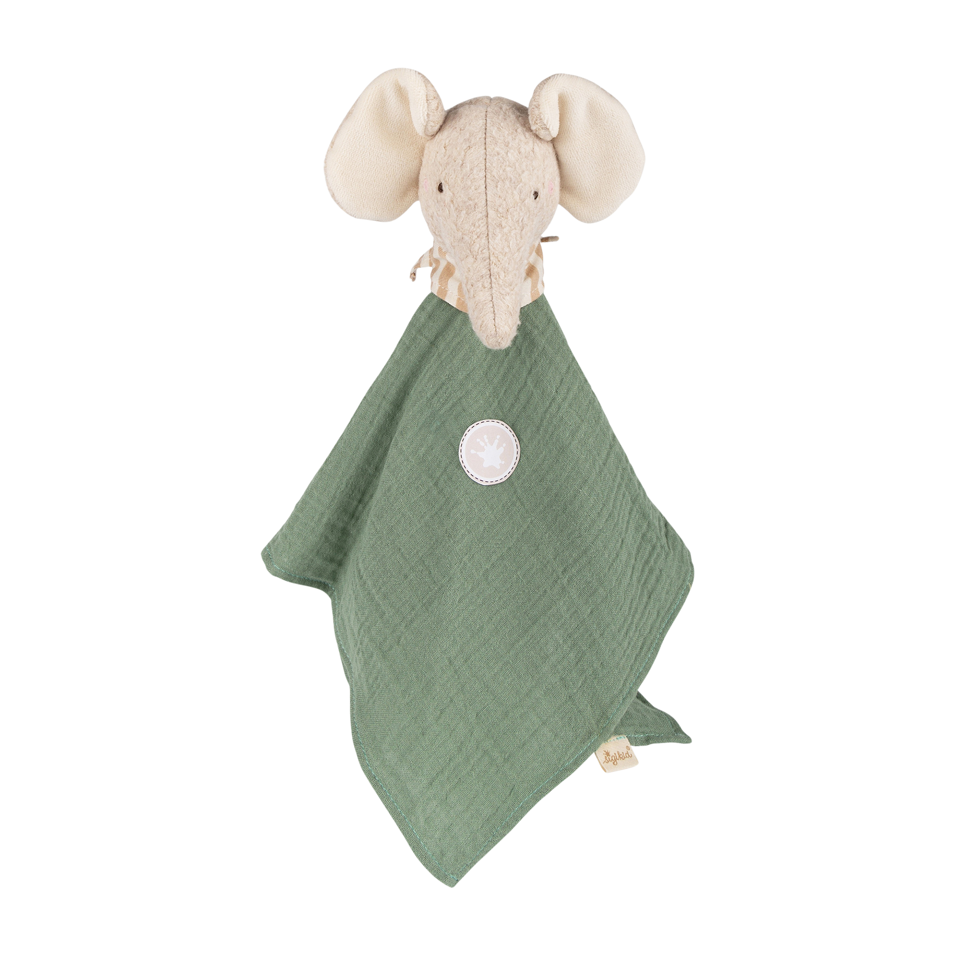 Schmusetuch-/Schnuffeltuch Elefant Tiny Tissues grün