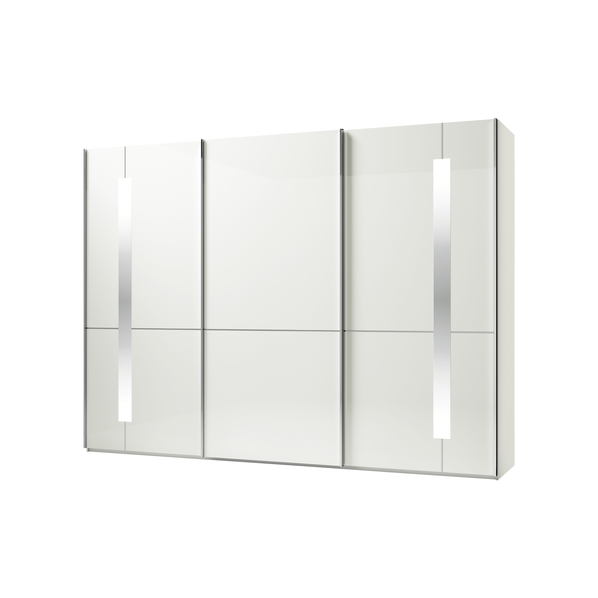 Musterring Schwebetürenschrank Imola Absetzung Chromfarben, Front Glas Weiß, Korpus Weiß Musterring Schwebetürenschrank Imola Absetzung Chromfarben, Front Glas Weiß, Korpus Weiß