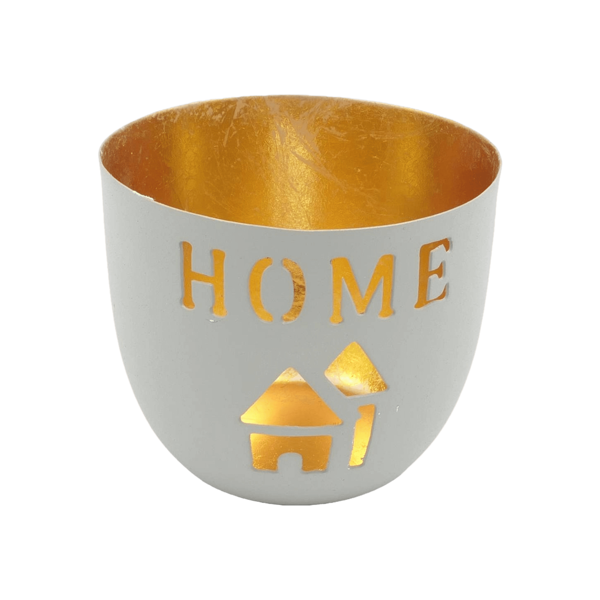 Teelichthalter Home Grau-Gold
