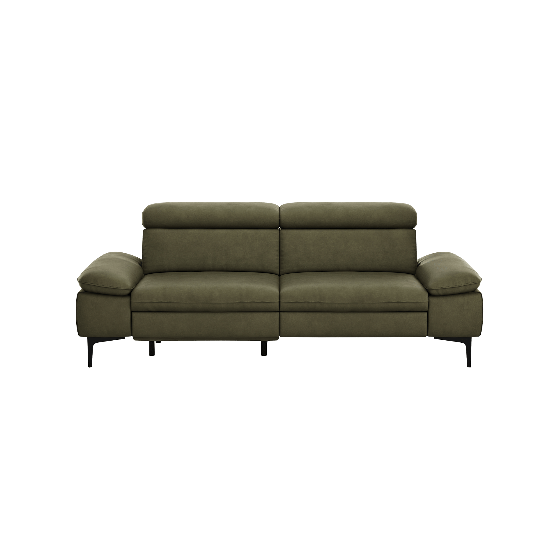 Global wohnen Sofa 3-Sitzer Felipa Leder Retro Olive Kopfteilverstellung, Rücken echt, Relaxfunktion motorisch Global wohnen Sofa 3-Sitzer Felipa Leder Retro Olive Kopfteilverstellung, Rücken echt, Relaxfunktion motorisch