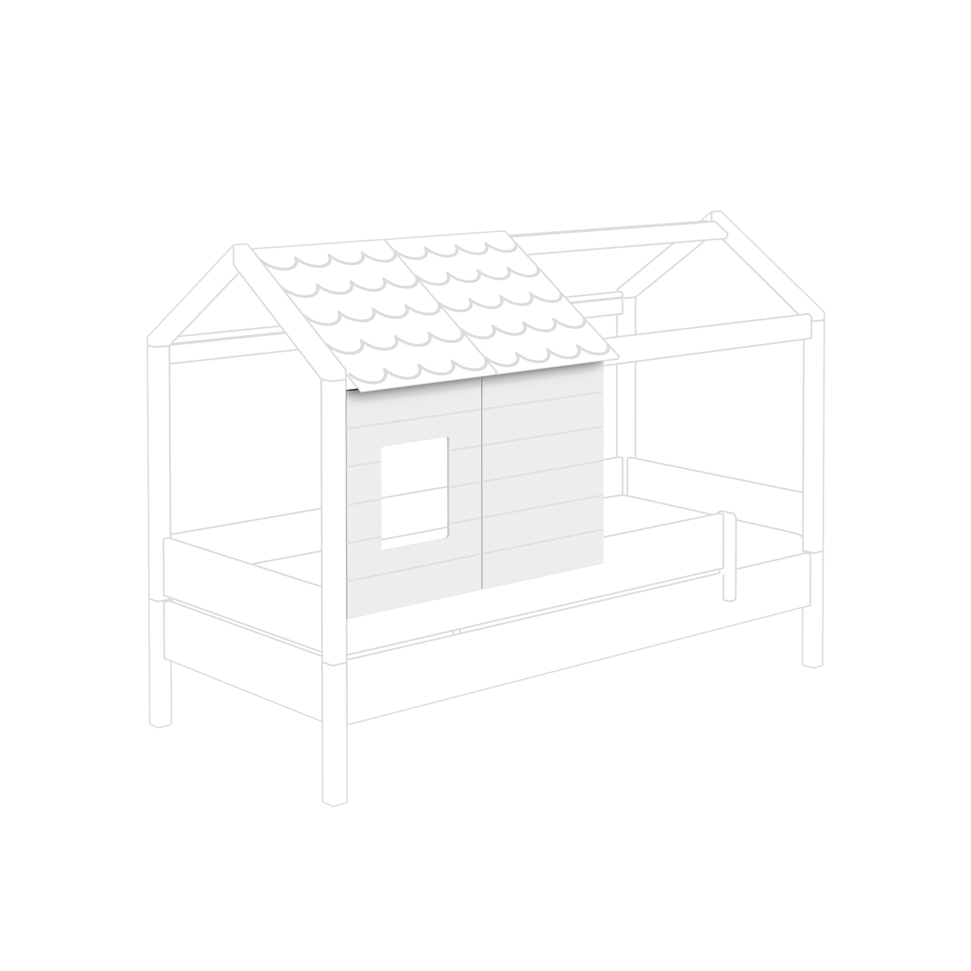 Paidi Spielbett Tiny House Paneel Kreideweiß