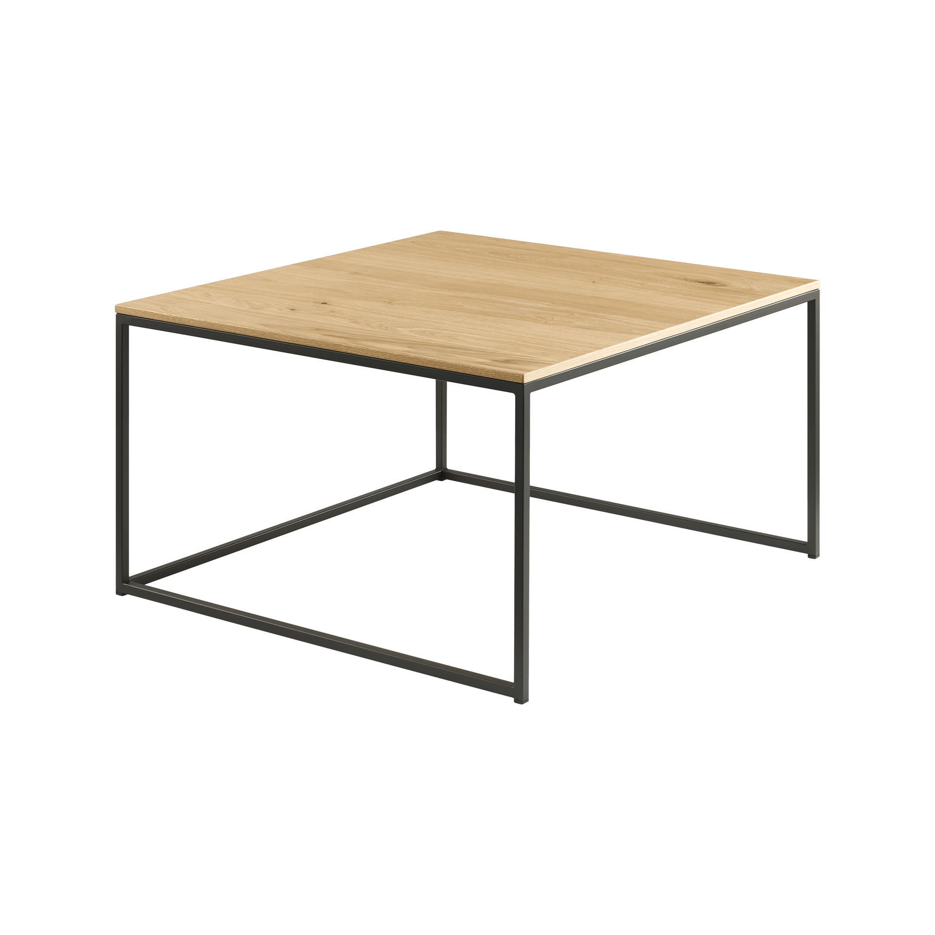 Musterring Couchtisch JustB! M103.1875 Wildeiche hell geölt furniert / Metall Anthrazit matt 75*75*43