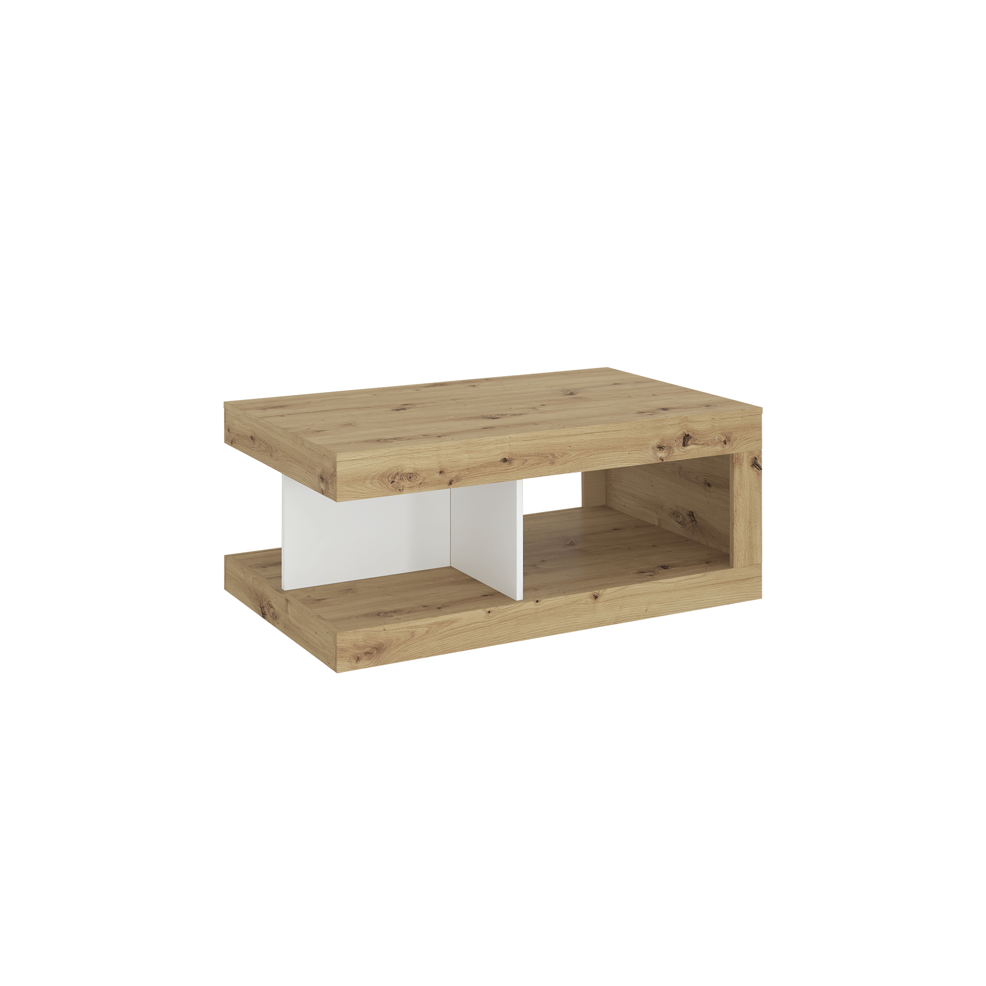 Novofurn Couchtisch Lucienne Alpinweiß Artisaneiche Nachbildung