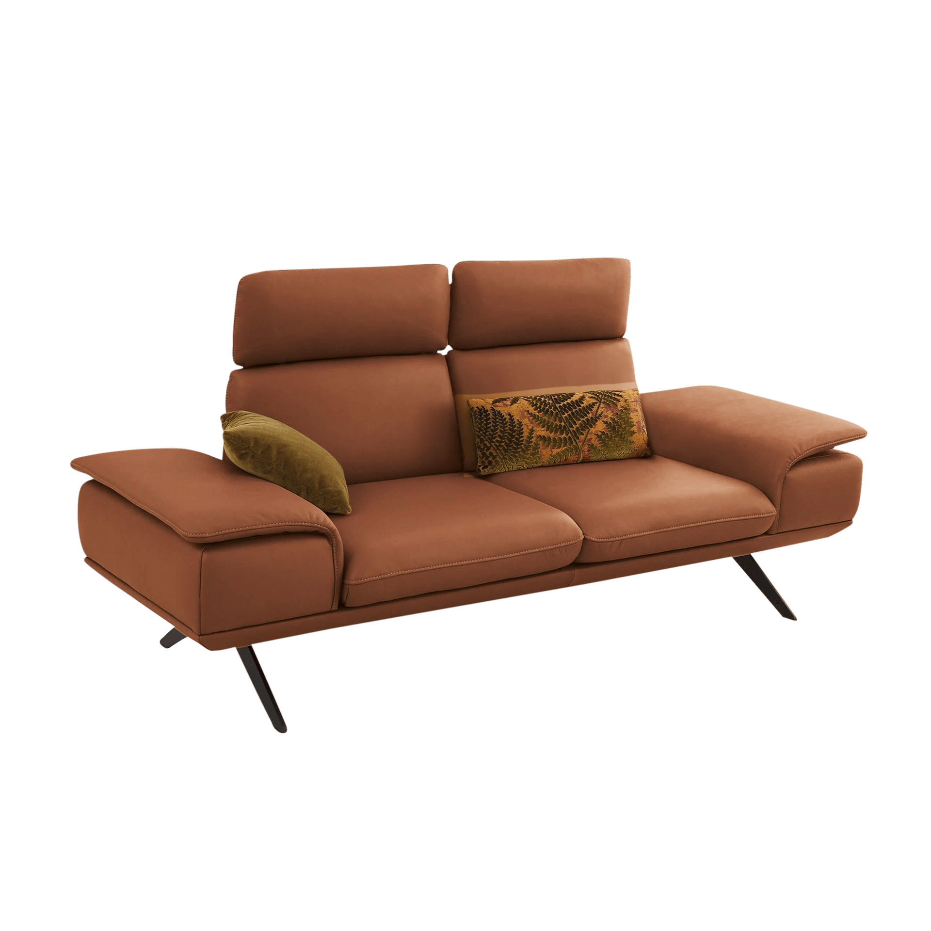 Koinor Sofa 2-Sitzer Elements Leder Bernstein Armlehne manuell verstellbar, Kopfstütze motorisch verstellbar