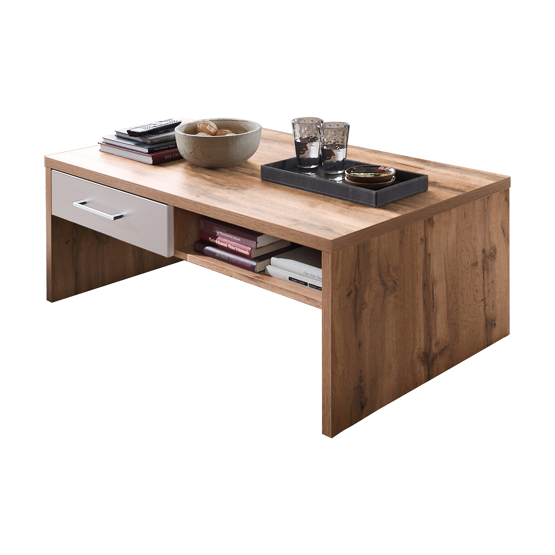 Novofurn Couchtisch Silja Eiche Altholz Nachbildung Schubkasten Cashmere matt Novofurn Couchtisch Silja Eiche Altholz Nachbildung Schubkasten Cashmere matt
