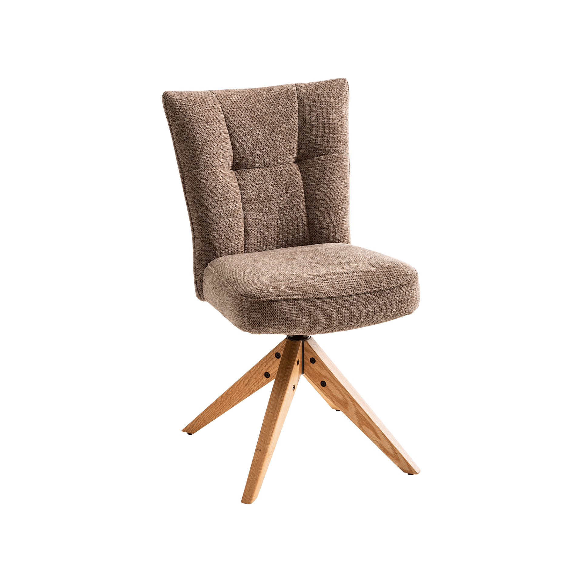 Stuhl Conny Gestell Eiche massiv, Bezug Braun Stuhl Conny Gestell Eiche massiv, Bezug Braun
