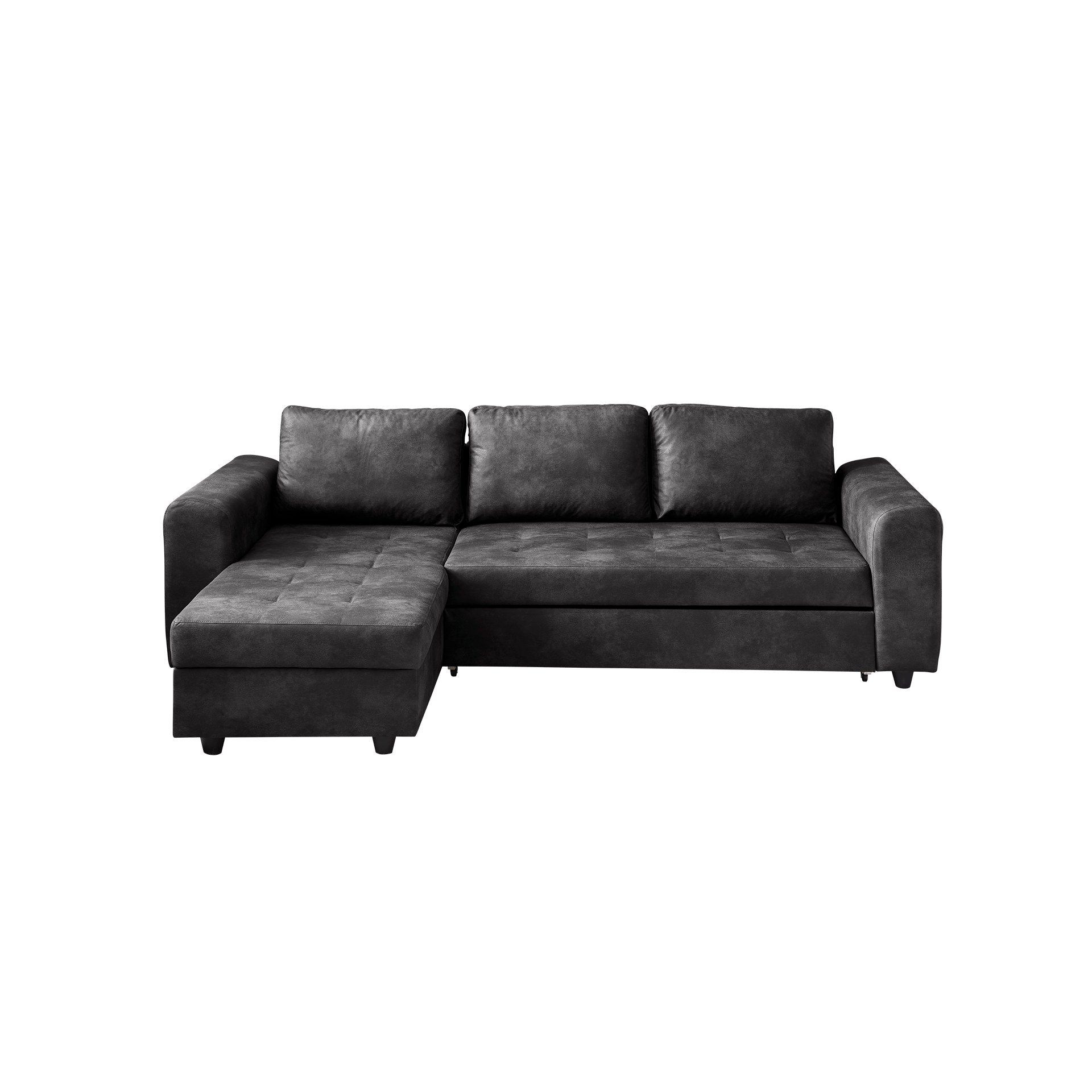 Ecksofa Rico mit Schlaffunktion und Bettkasten Anthrazit Ecksofa Rico mit Schlaffunktion und Bettkasten Anthrazit