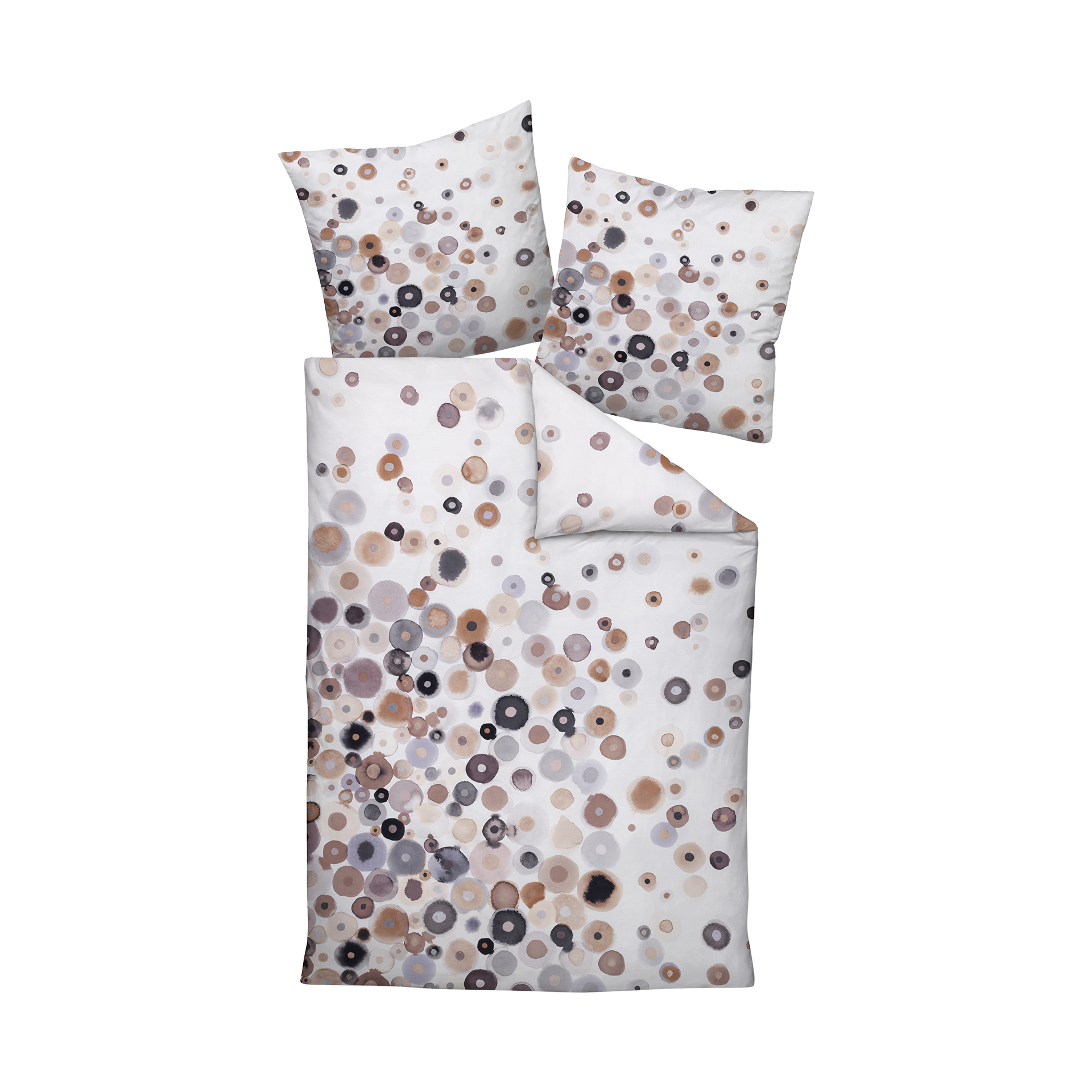 Satin Bettwäsche Modern Art S Taupe-Beige 135x200cm