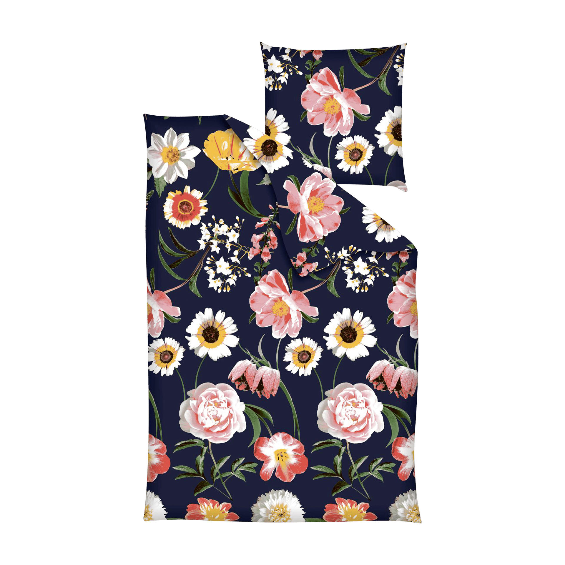 Renforce Bettwäsche Blume Marine 135x200cm