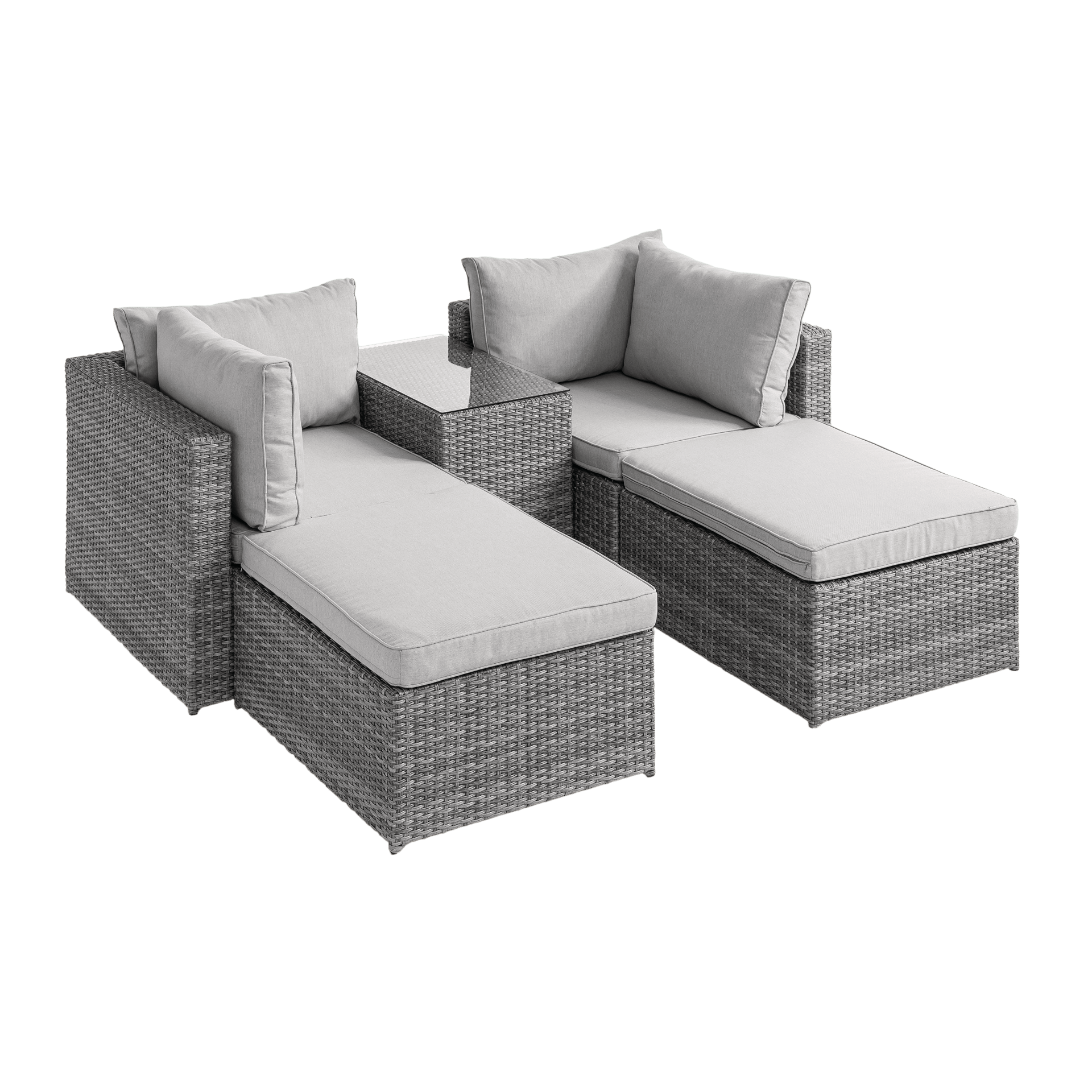 Hogarden Garten-Lounge-Set Olivia 5-teilig Grau