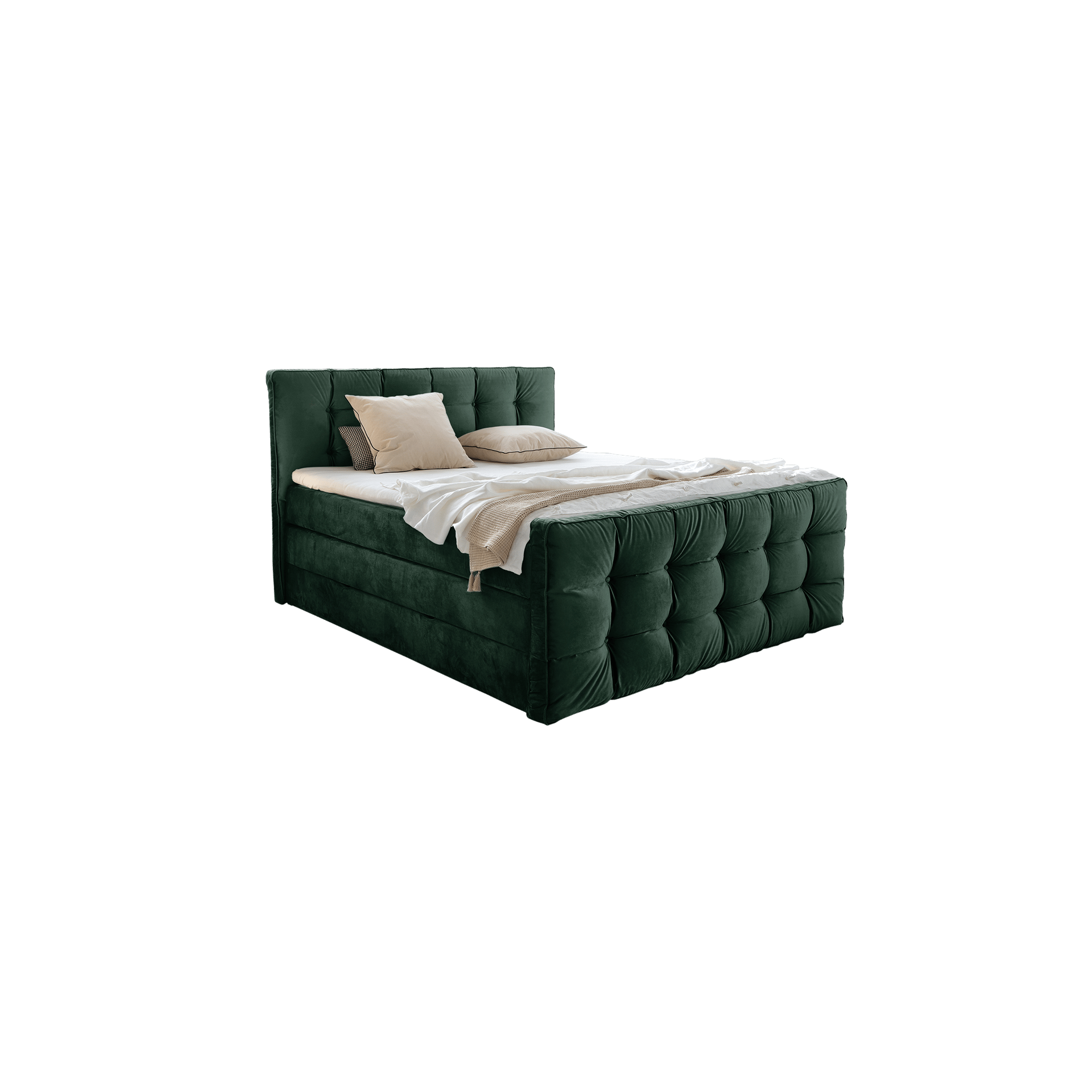 Boxspringbett Cisano Bezug Fresh Green Fuß Schwarz 180x200 cmH2 - mittelfest, bis ca. 80 kg H3 - fest, ab ca. 80 kg Boxspringbett Cisano Bezug Fresh Green Fuß Schwarz 180x200 cmH2 - mittelfest, bis ca. 80 kg H3 - fest, ab ca. 80 kg