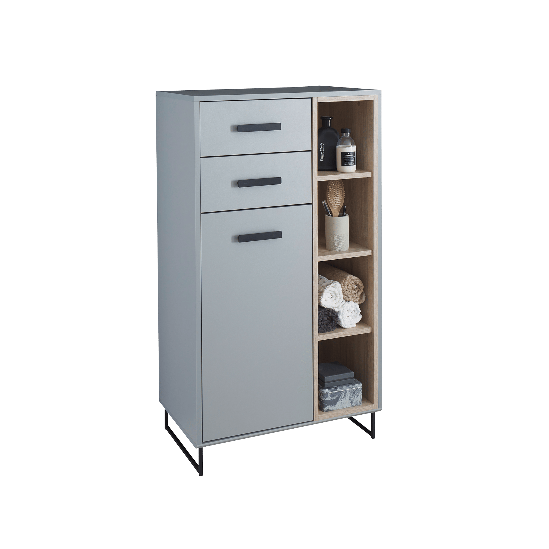 Badschrank TUCKER Grau 38*65*116