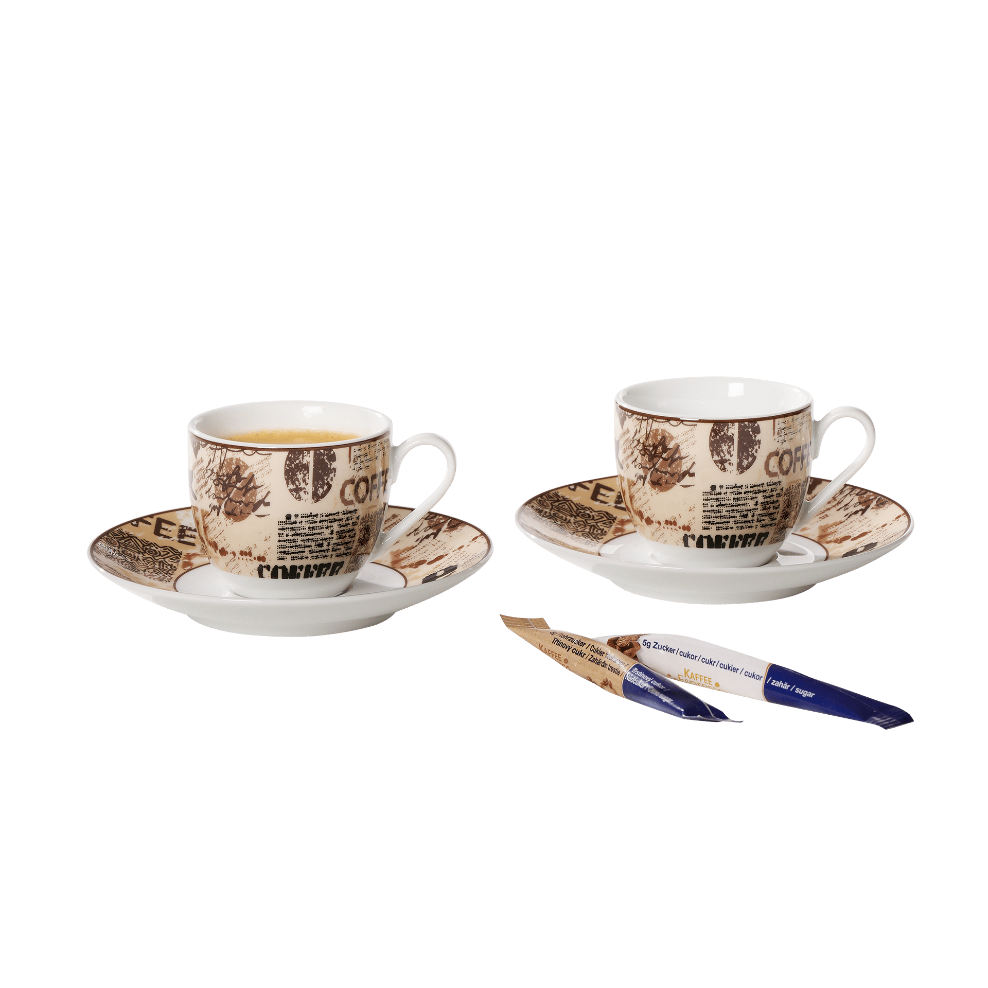 Espresso-Set Crema 4-teilig Beige-Braun