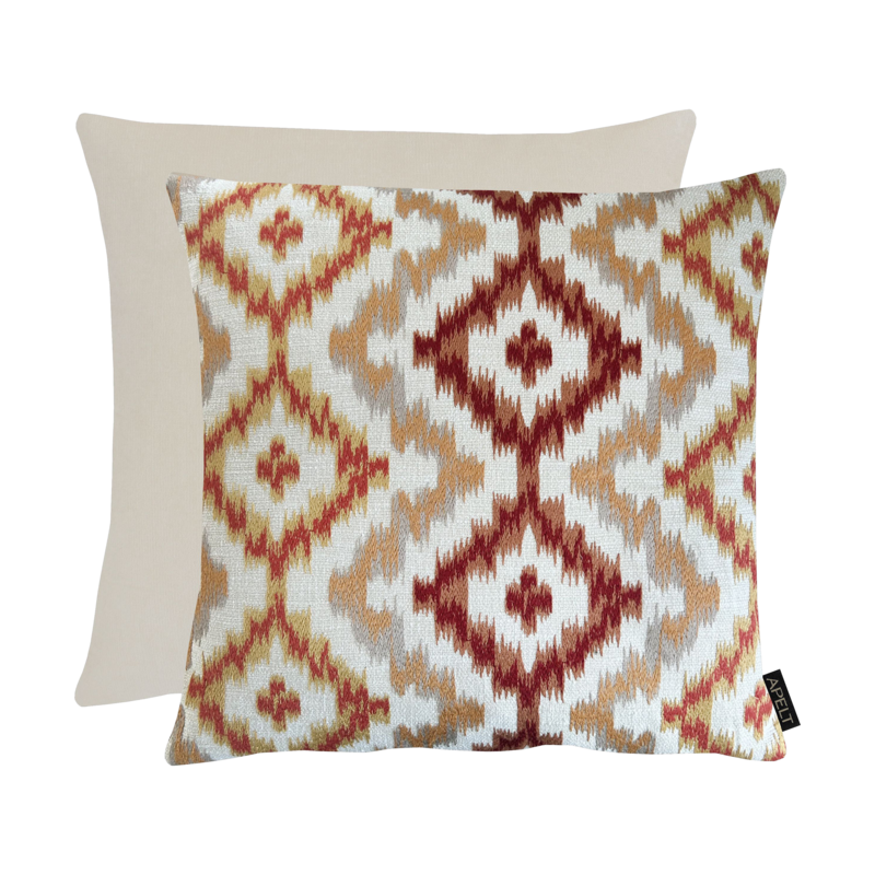 Kissen Milan Natur-Orange-Rot 45x45cm Kissen Milan Natur-Orange-Rot 45x45cm