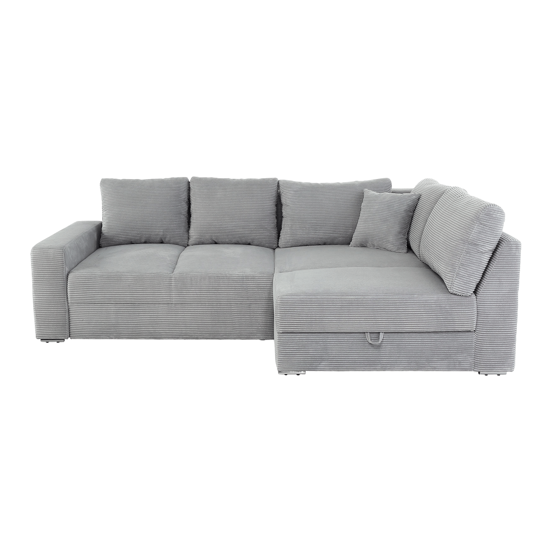 Ecksofa Janis Hellgrau Rücken echt, Bettfunktion, Bettkasten Ottomane beidseitig montierbar, einmalig Ecksofa Janis Hellgrau Rücken echt, Bettfunktion, Bettkasten Ottomane beidseitig montierbar, einmalig