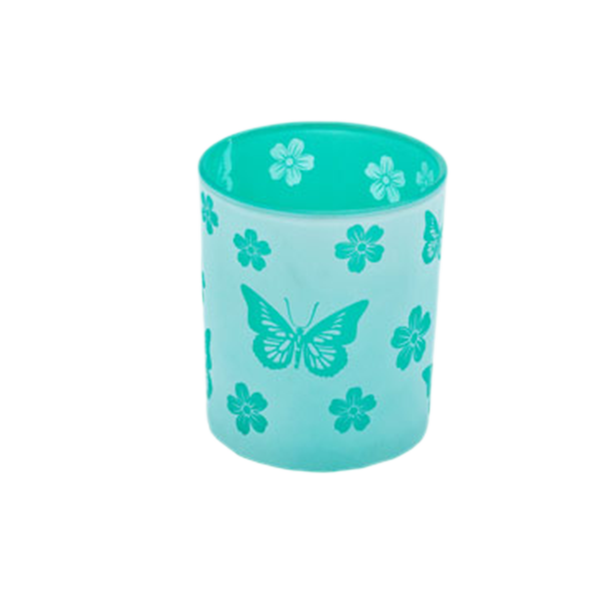 Teelichthalter Butterfly turquoise
