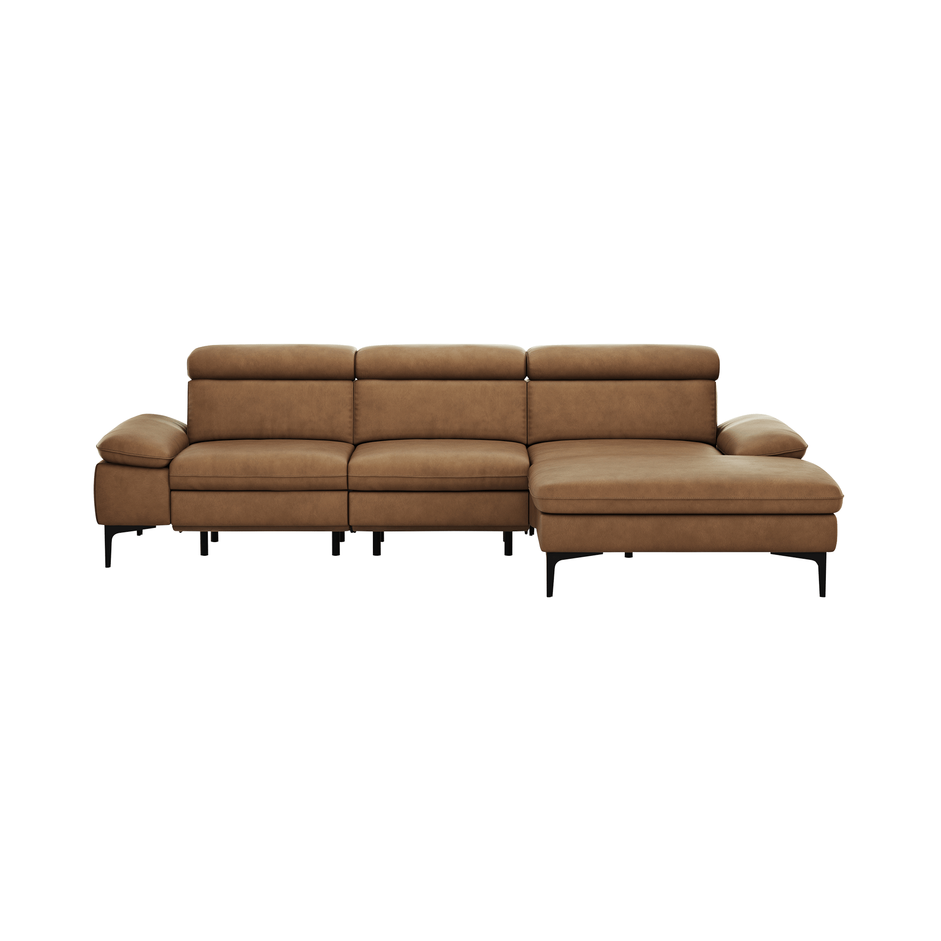 Global wohnen Ecksofa Felipa Leder Retro Cognac Rücken echt, Kopfteilverstellung, Relaxfunktion motorisch, Armlehne verstellbar Global wohnen Ecksofa Felipa Leder Retro Cognac Rücken echt, Kopfteilverstellung, Relaxfunktion motorisch, Armlehne verstellbar