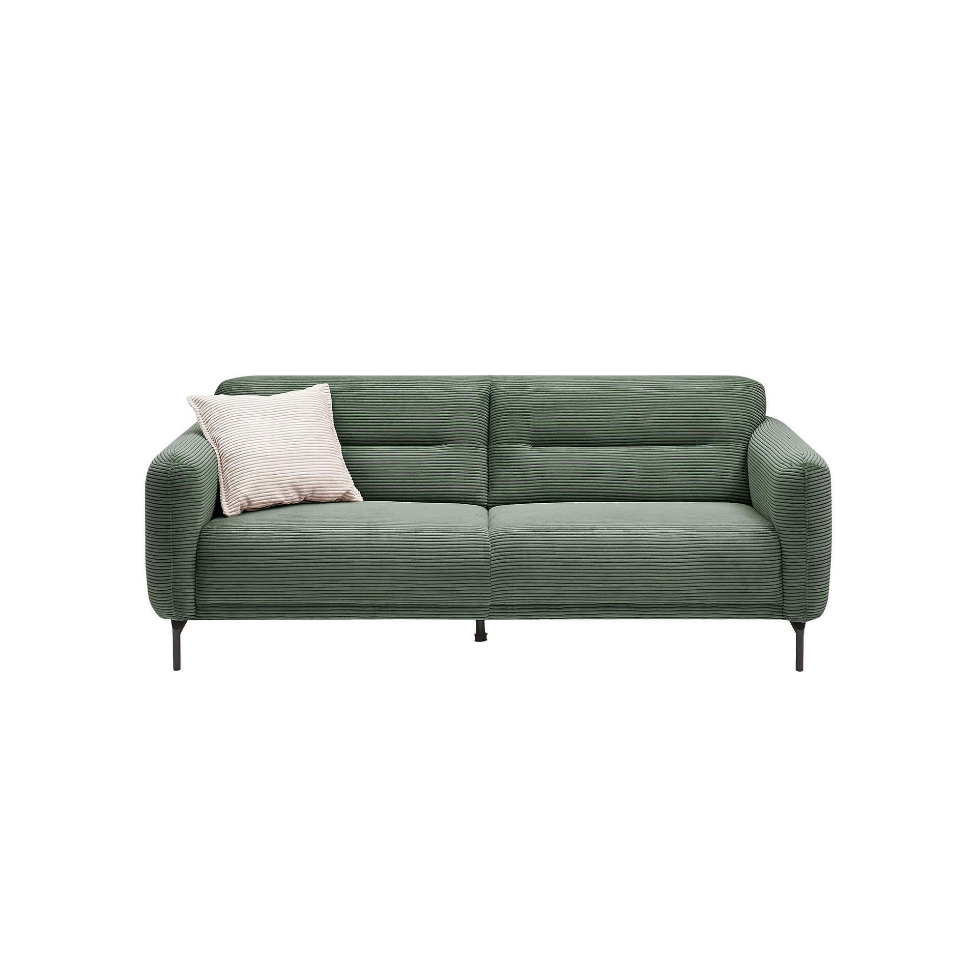 Sofa 3-Sitzer Noya Bezug Zoom Winter Moos Fuß Schwarz