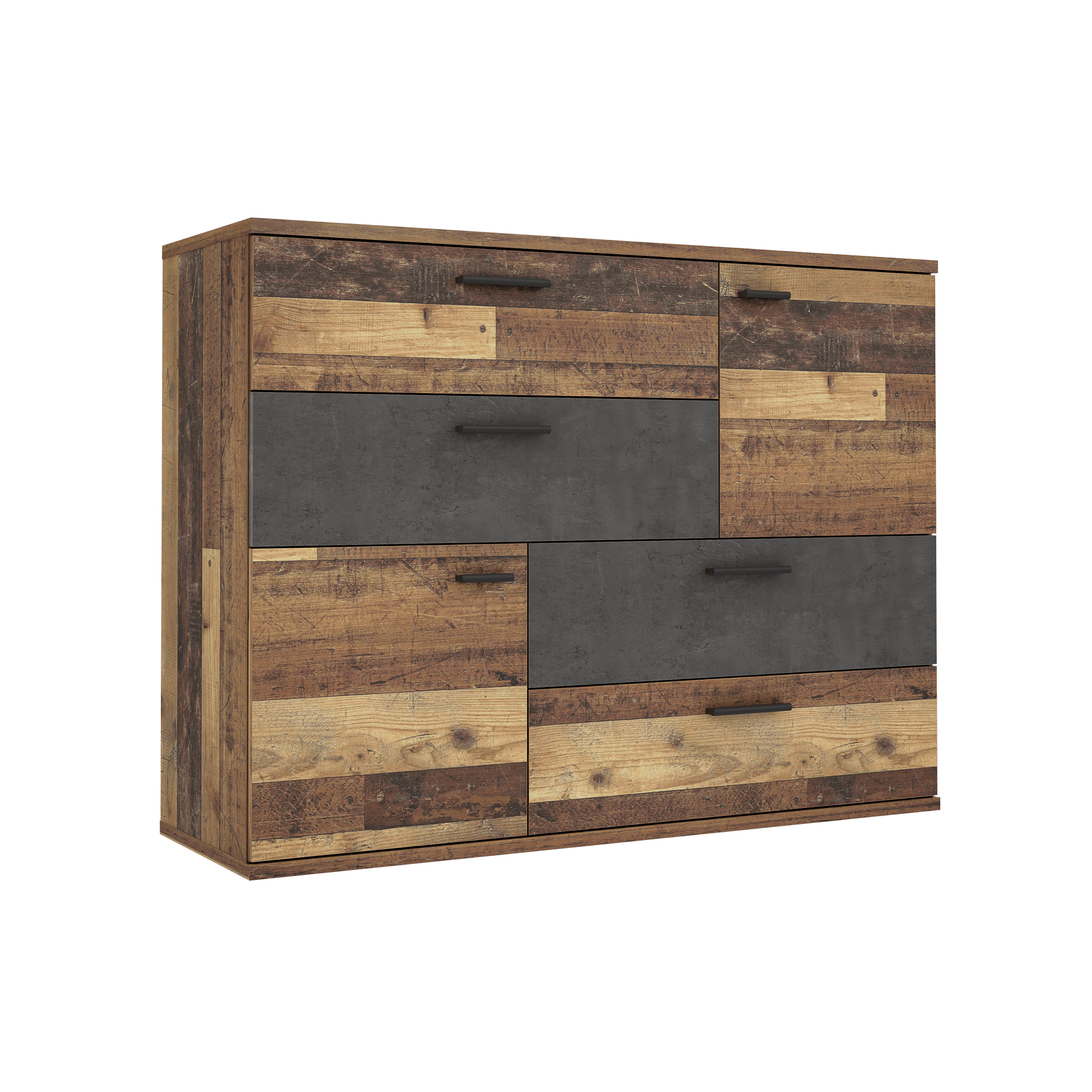 Kommode Wim Front Old-Wood Vintage Betonoptik Dunkelgrau Korpus Old-Wood Vintage Kommode Wim Front Old-Wood Vintage Betonoptik Dunkelgrau Korpus Old-Wood Vintage