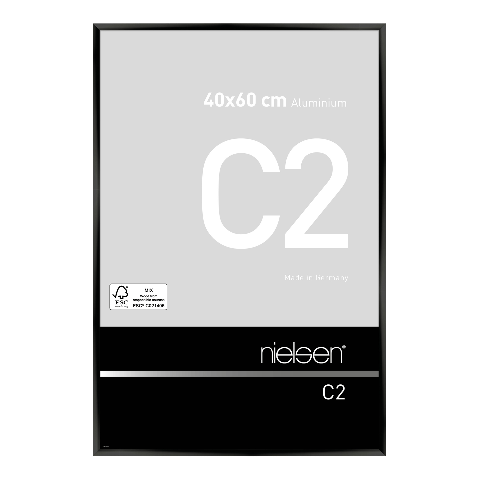 Bilderrahmen C2 Eloxal schwarz glanz Bilderrahmen C2 Eloxal schwarz glanz