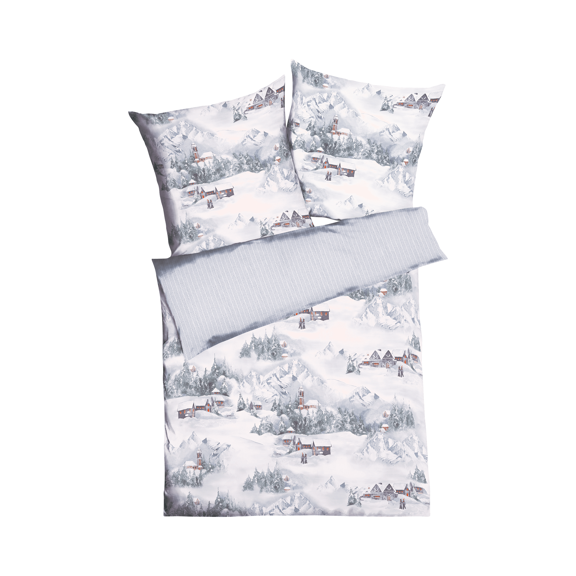 Biberbettwäsche Cozy Silber 135x200cm Biberbettwäsche Cozy Silber 135x200cm