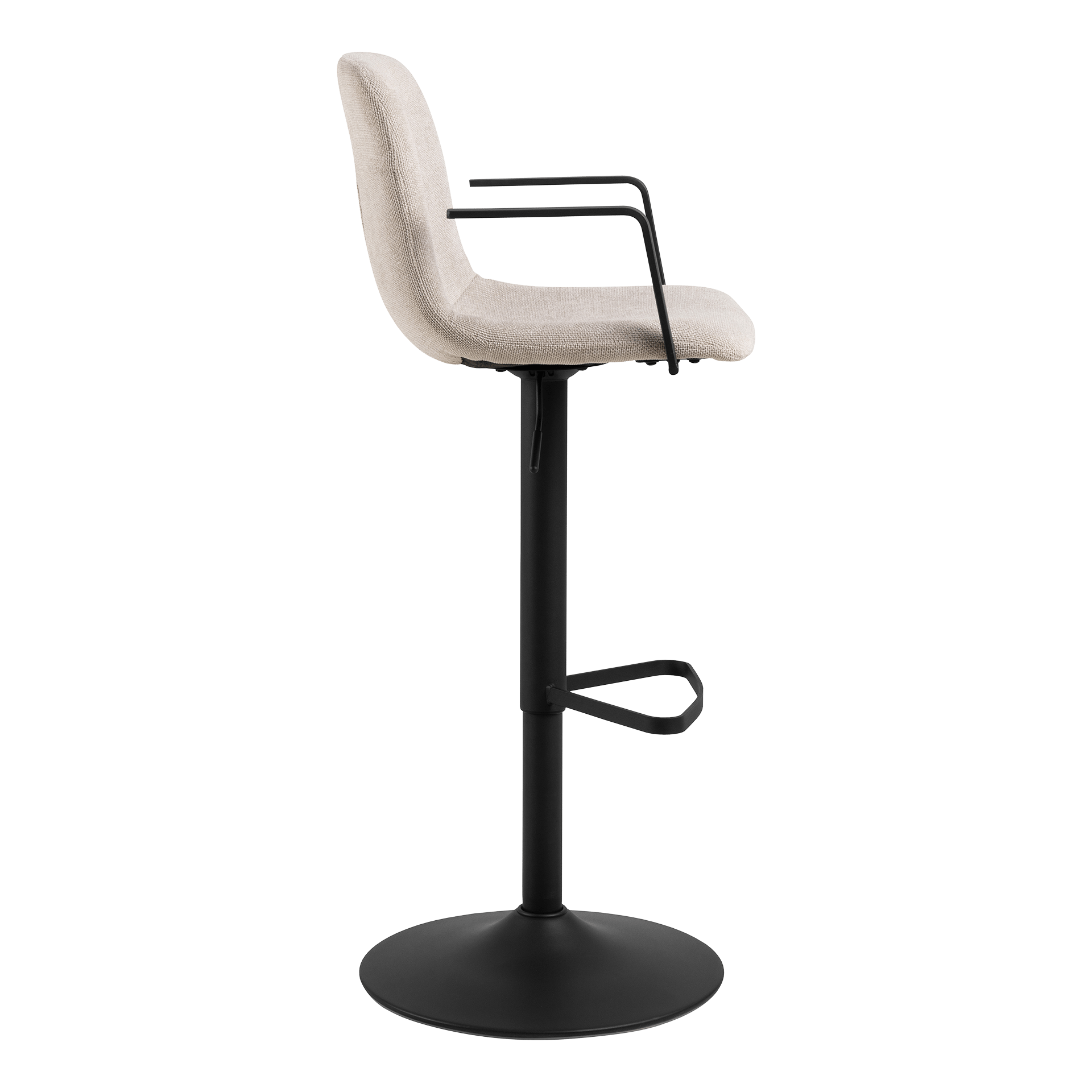 Barhocker Pablo Sitz Stoff Caso beige 3 Gestell Stahl Matt Schwarz