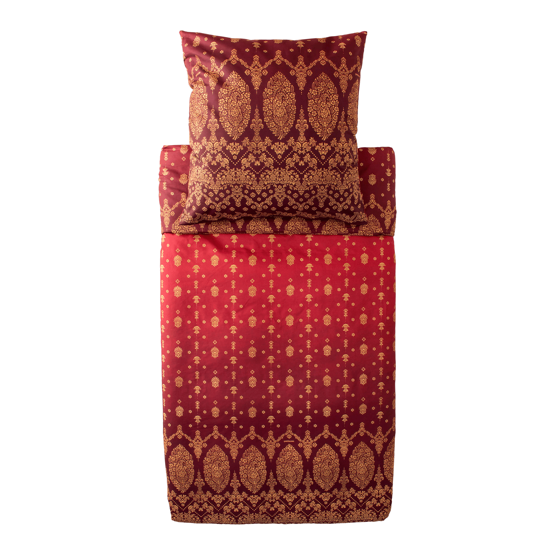 Satin Bettwäsche Gold Decor Bordeaux 155x220cm Satin Bettwäsche Gold Decor Bordeaux 155x220cm