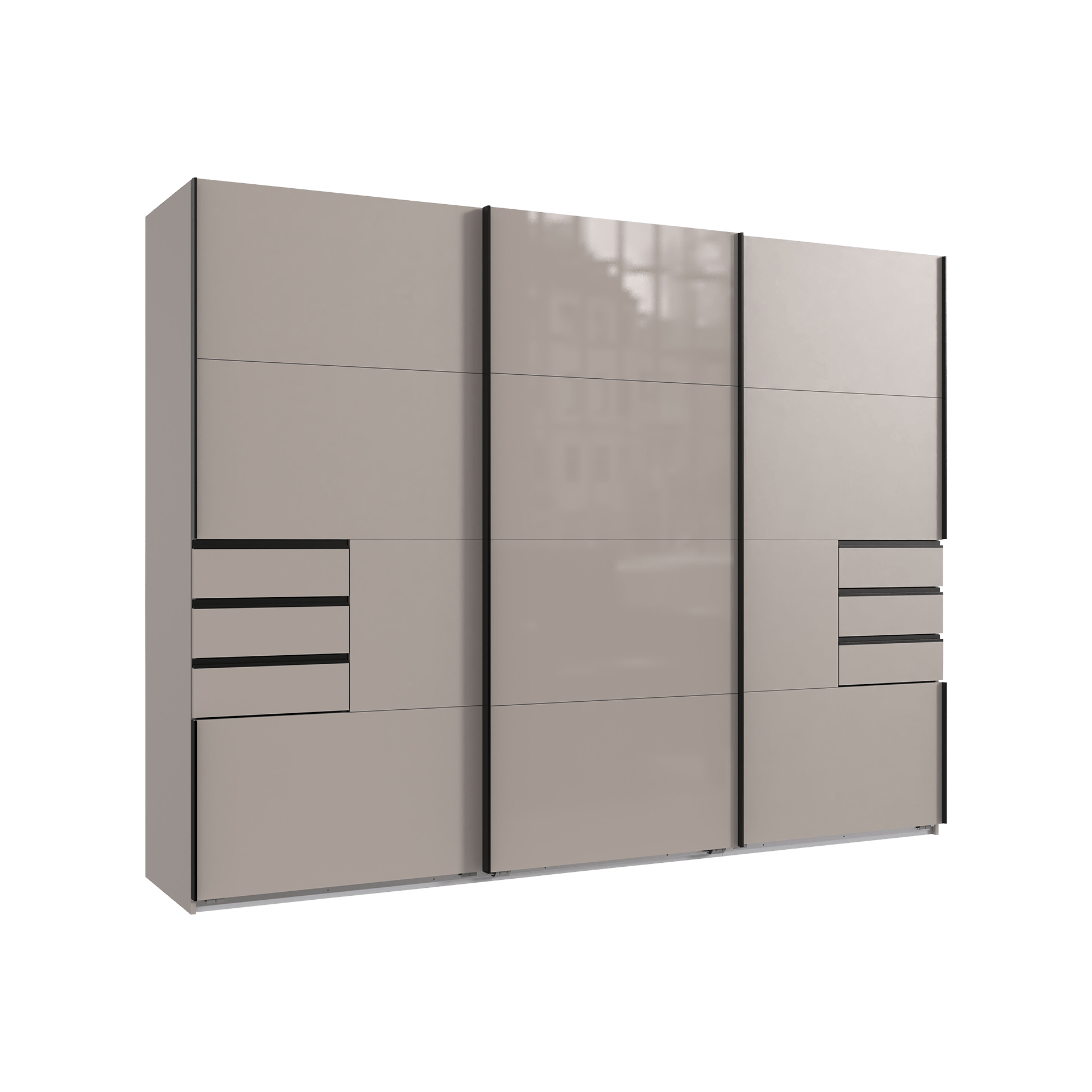 Paul Phillip Schwebetürenschrank Smara 3-türig Beige 64*270*208