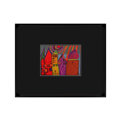 Bild Hundertwasser Schwarz-Bunt