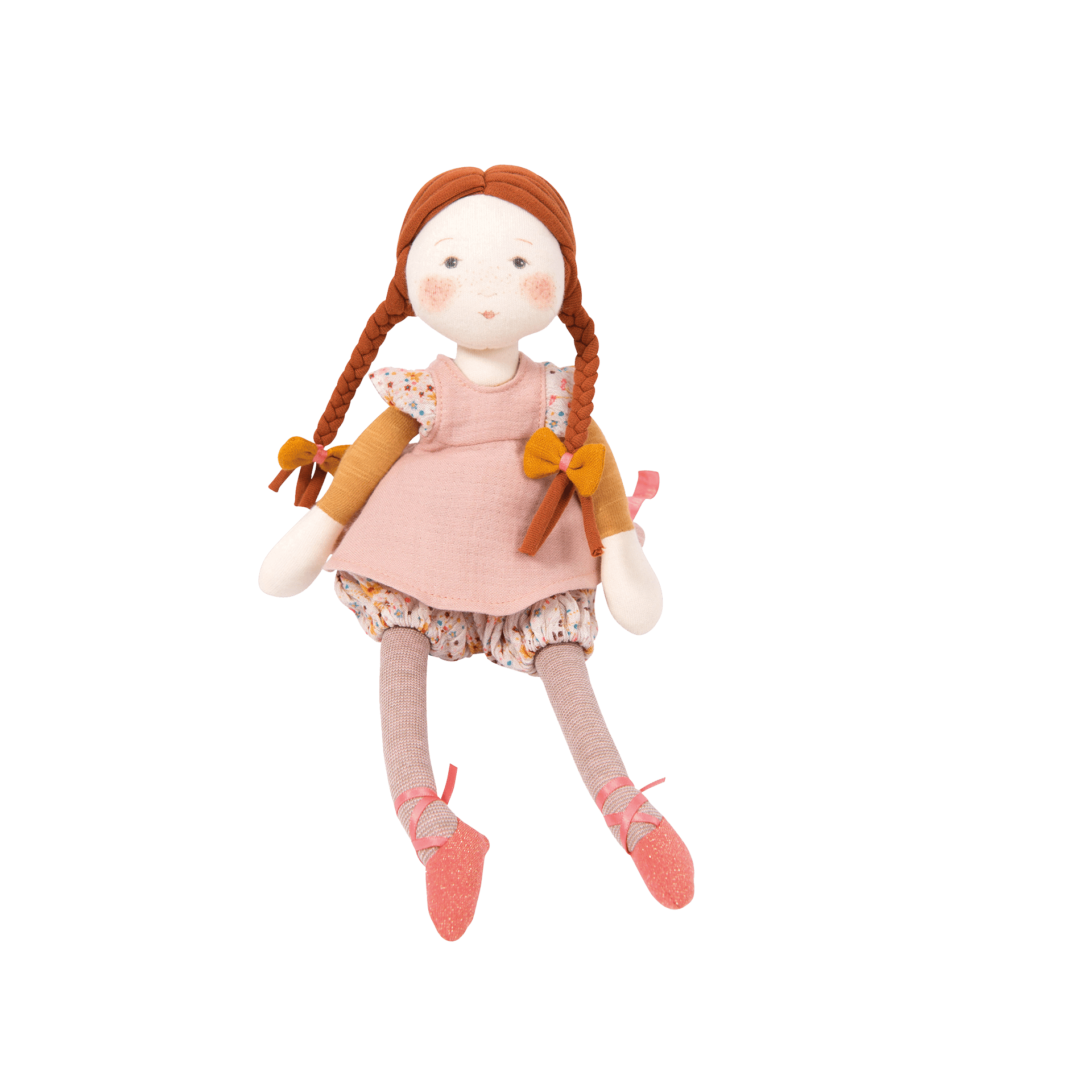 Puppe aus Stoff Fleur les rosalies Rosa
