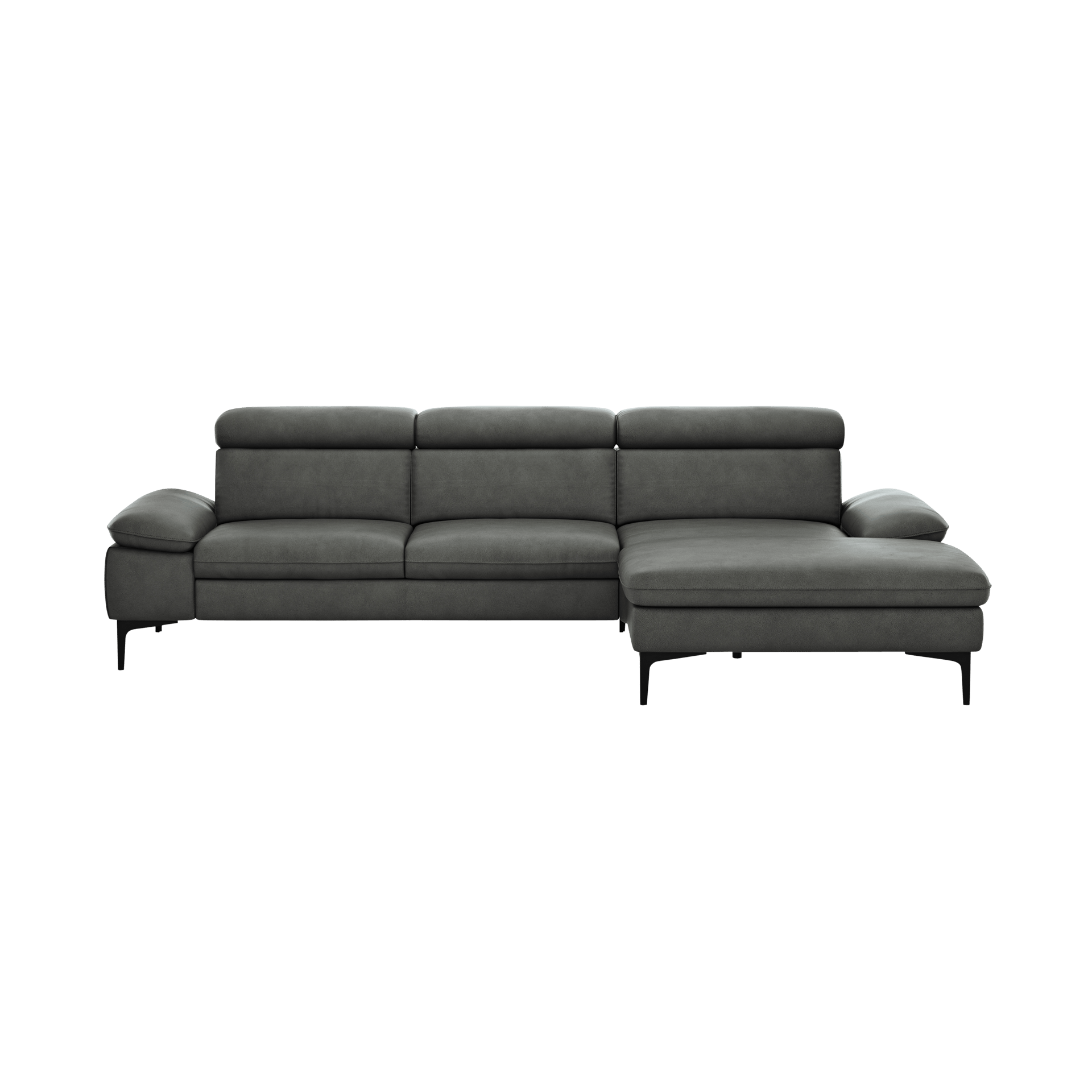 Global wohnen Ecksofa Felipa Leder Retro Grey Rücken echt, Kopfteilverstellung Global wohnen Ecksofa Felipa Leder Retro Grey Rücken echt, Kopfteilverstellung