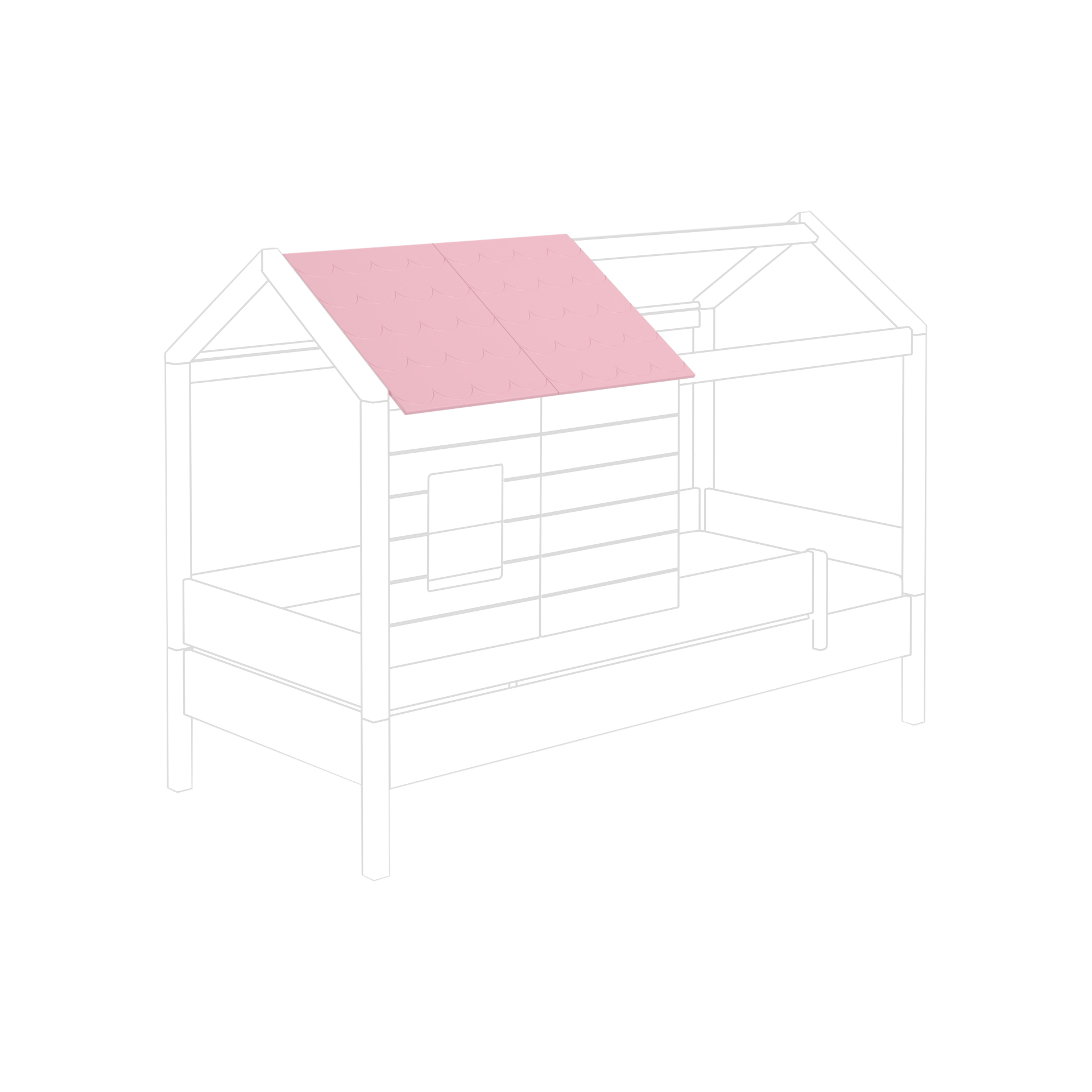 Paidi Spielbett Tiny House Aufsatz Rosé
