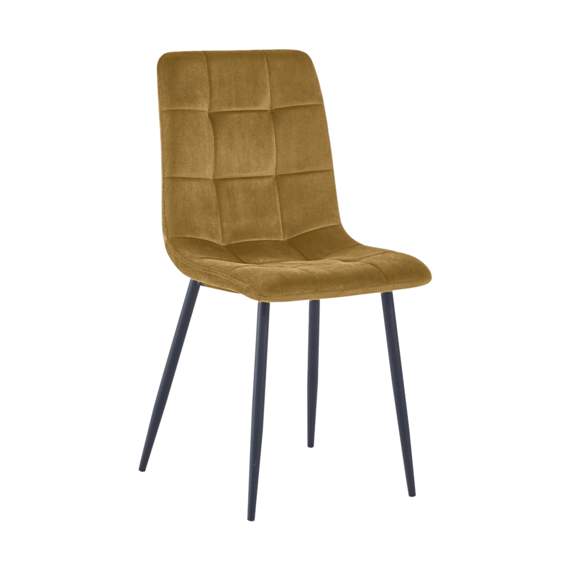 Stuhl Serafine Bezug Gold Gestell Schwarz