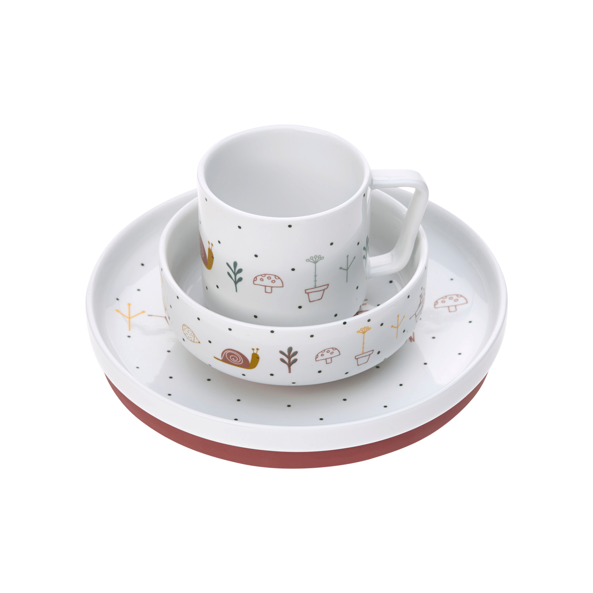 Kindergeschirr Dish Set Porcelain/Silicone Garden