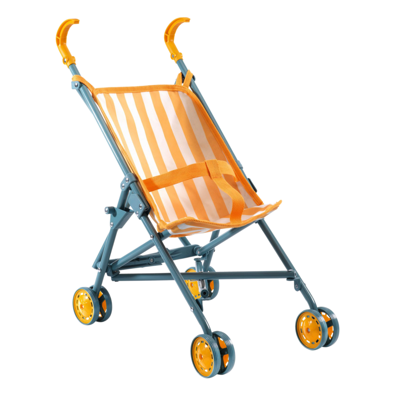 Puppenzubehör Pomea Puppenbuggy Sunshine 54cm Gelb-Blau