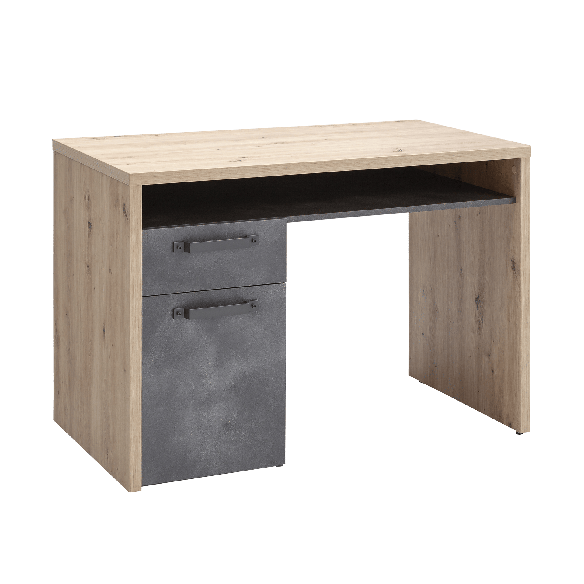 Schreibtisch Lunaris Front Stein Tadao Korpus Artisan Eiche Nachbildung