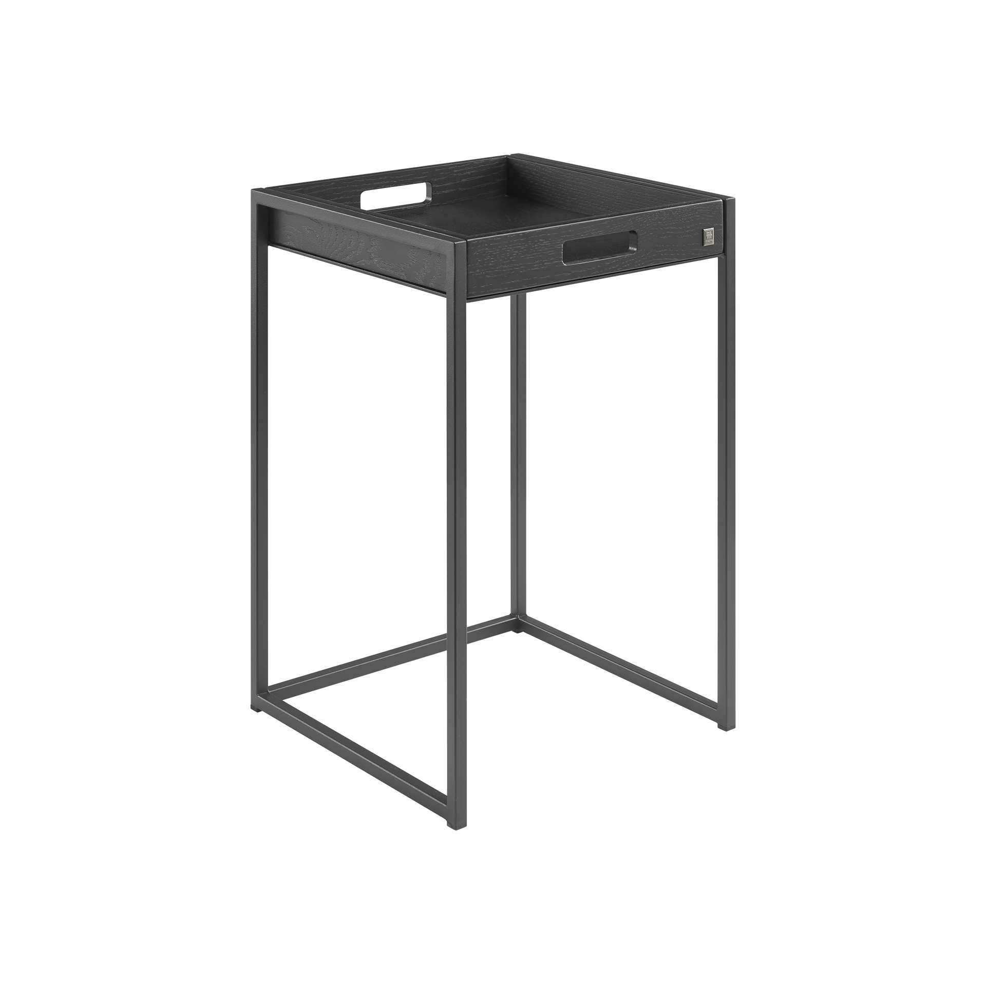 Musterring Beistelltisch JustB! M101.1802 Eiche Scharz lackiert massiv / Metall Anthrazit matt 38*38*58