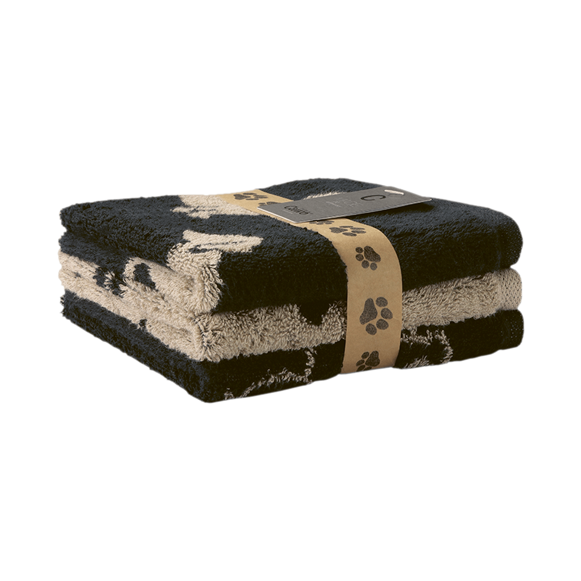 Cawö Seiftuch We love Dogs Beige, Schwarz 30x30cm Cawö Seiftuch We love Dogs Beige, Schwarz 30x30cm