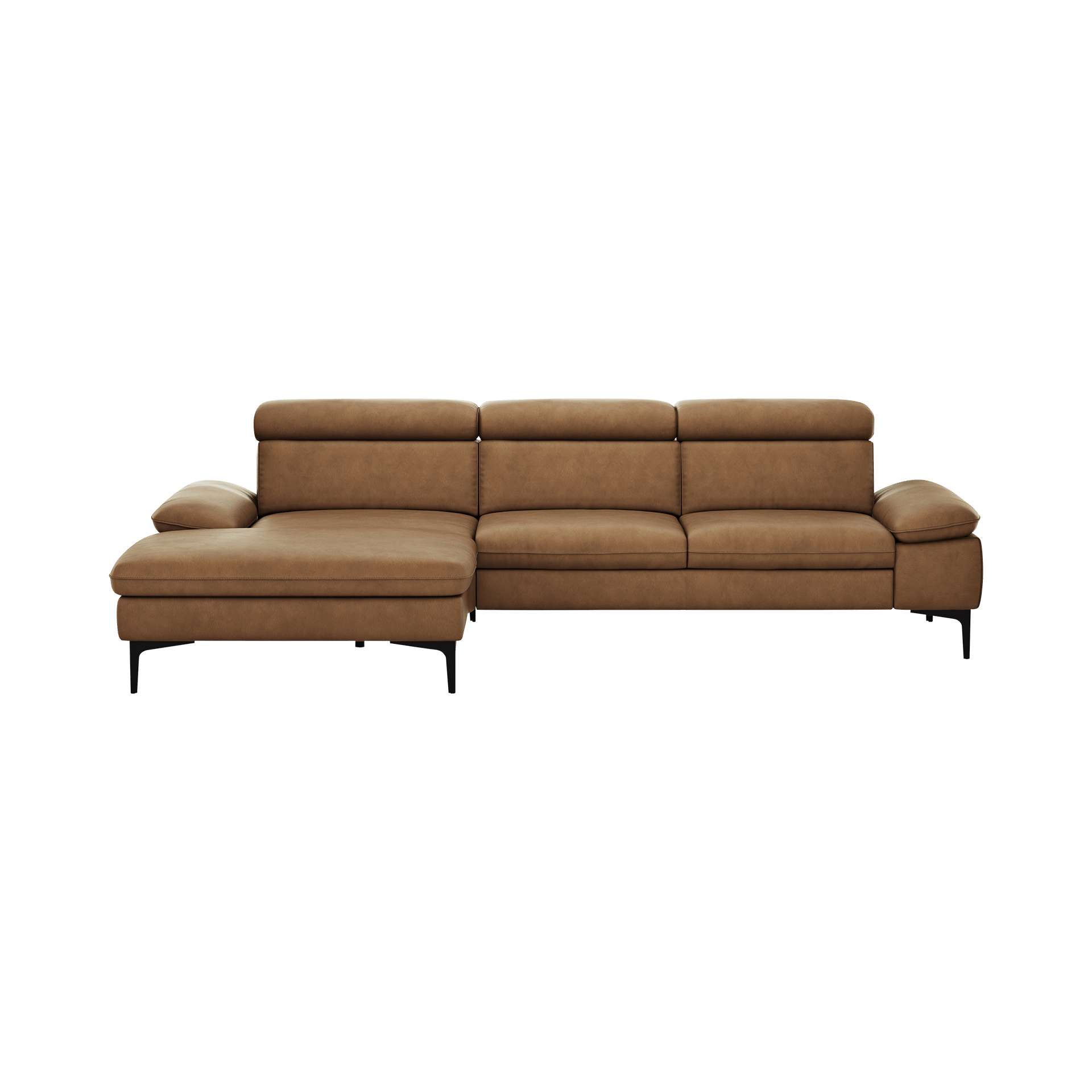 Global wohnen Ecksofa Felipa Leder Retro Cognac Rücken echt, Kopfteilverstellung Global wohnen Ecksofa Felipa Leder Retro Cognac Rücken echt, Kopfteilverstellung