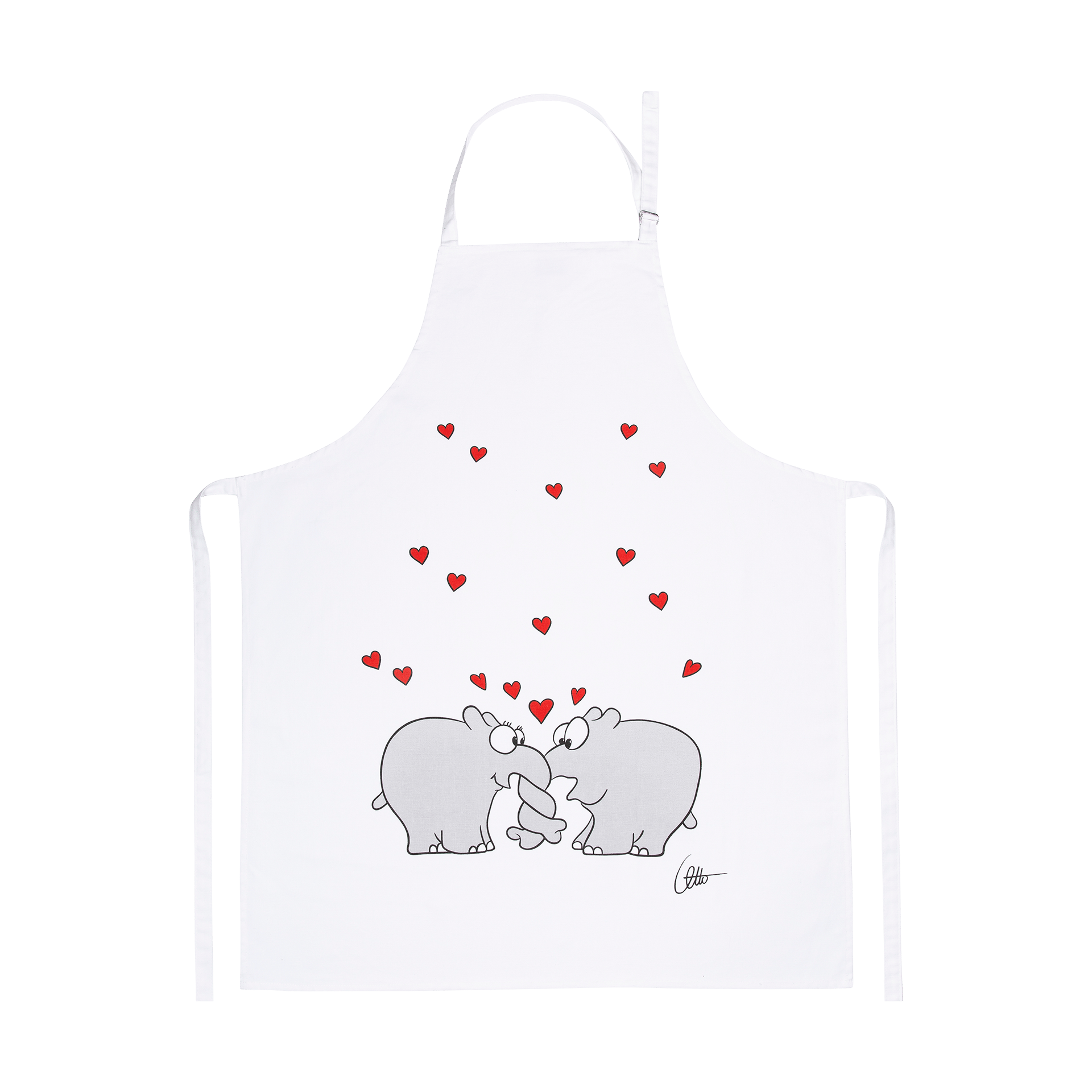 Schürze Ottifant Herzen Bunt 60x90 Schürze Ottifant Herzen Bunt 60x90