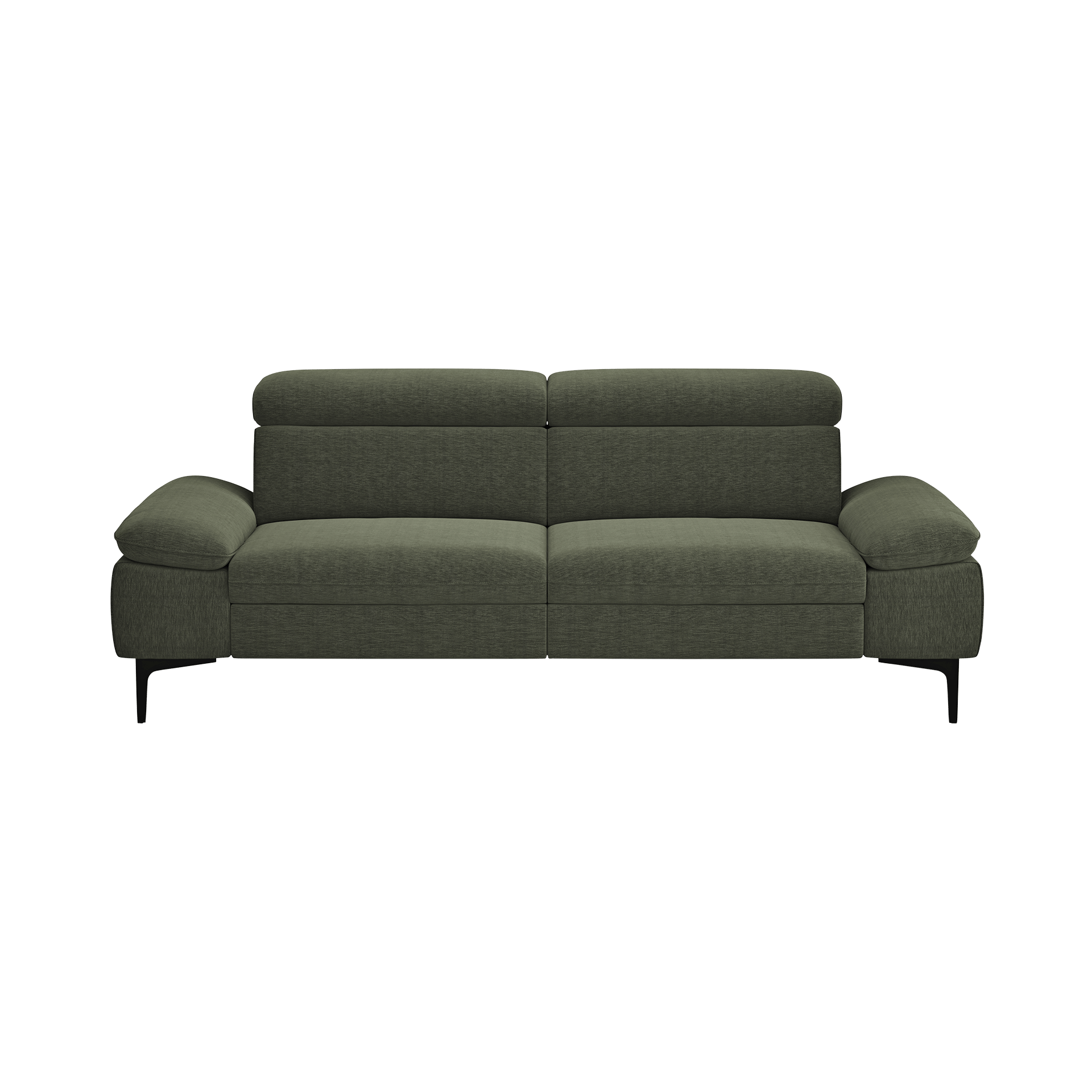 Global wohnen Sofa 3-Sitzer Felipa Forest Dunkelgrün Rücken echt, Kopfteilverstellung Global wohnen Sofa 3-Sitzer Felipa Forest Dunkelgrün Rücken echt, Kopfteilverstellung