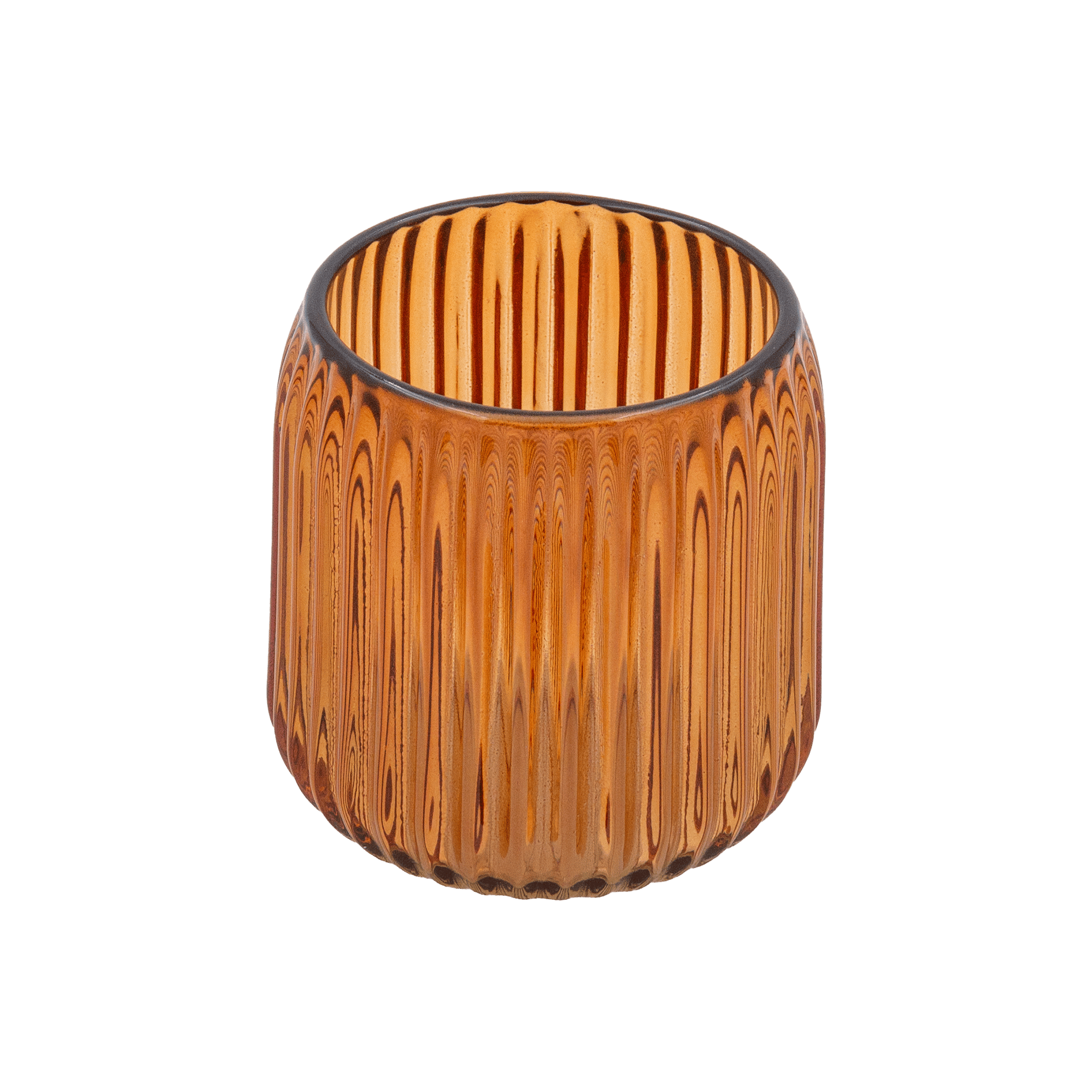 Teelichthalter Tinsel amber