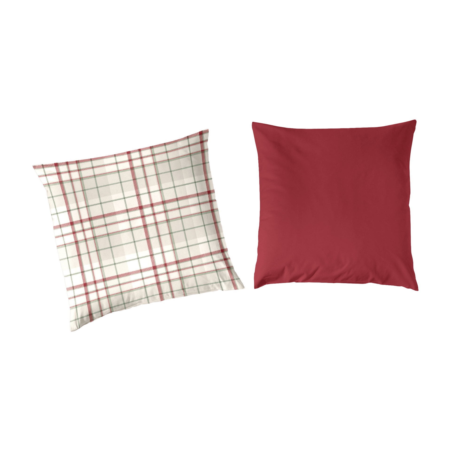 Kissenhülle Rot-Beige Kariert Rot 40x40cm Kissenhülle Rot-Beige Kariert Rot 40x40cm
