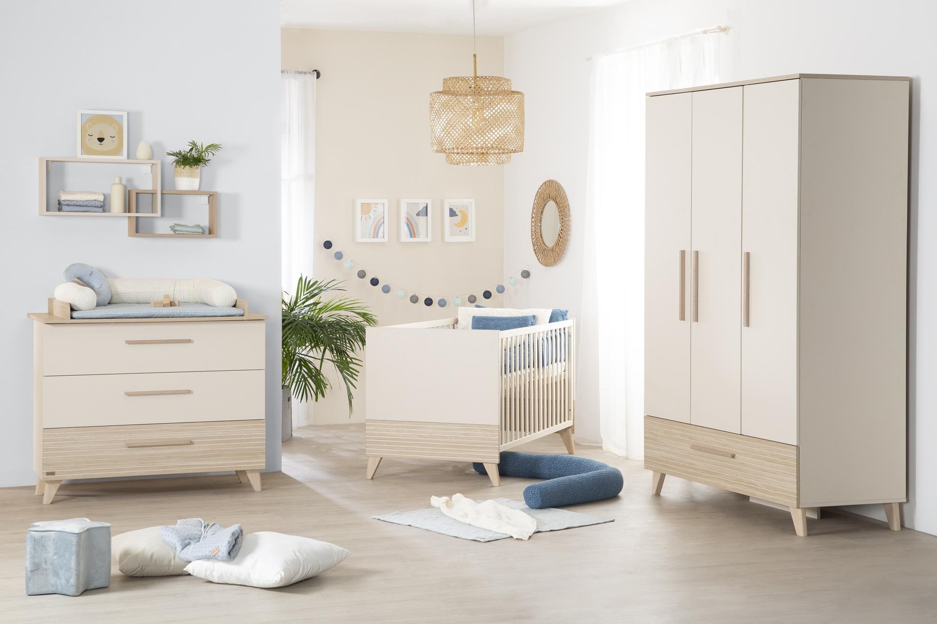 Zauberzwerg Drehtürenschrank Siena 70x140 cm Beige