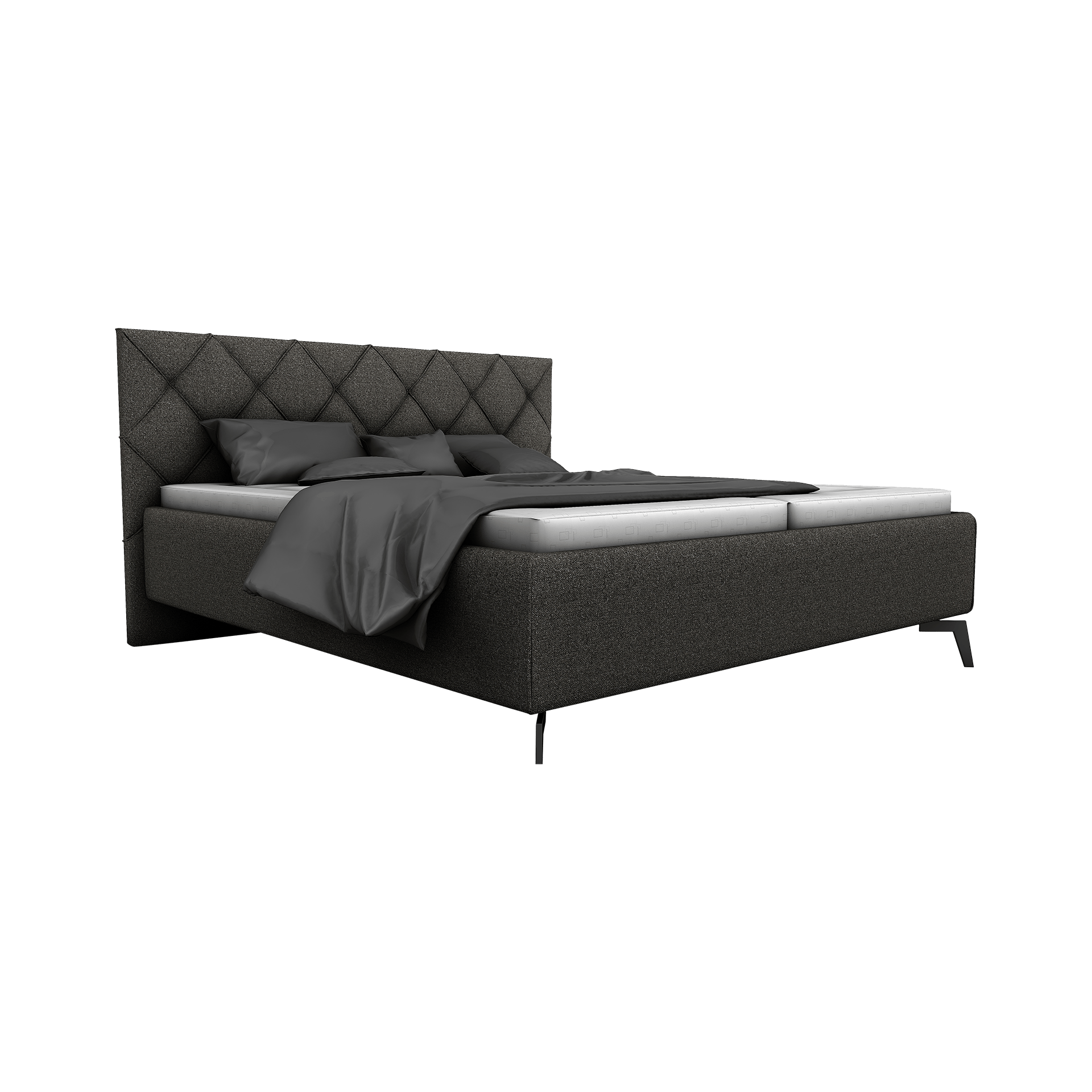 Global wohnen Polsterbett Carmen Bezug Vogue Grau, Fuß Schwarz 180x200 cm Global wohnen Polsterbett Carmen Bezug Vogue Grau, Fuß Schwarz 180x200 cm