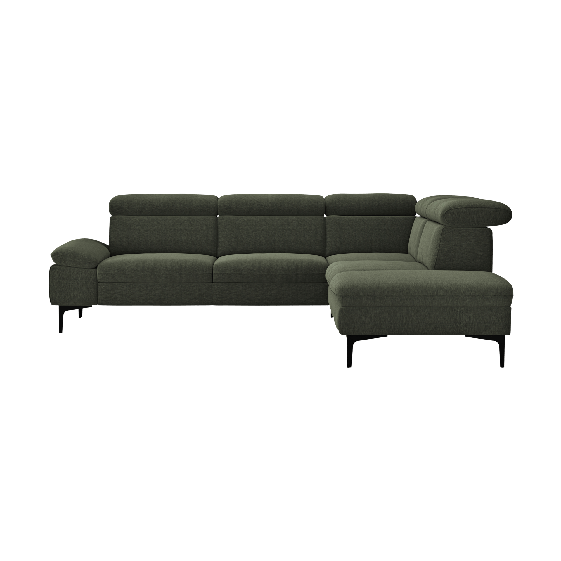 Global wohnen Ecksofa Felipa Forest Dunkelgrün Rücken echt, Kopfteilverstellung Global wohnen Ecksofa Felipa Forest Dunkelgrün Rücken echt, Kopfteilverstellung