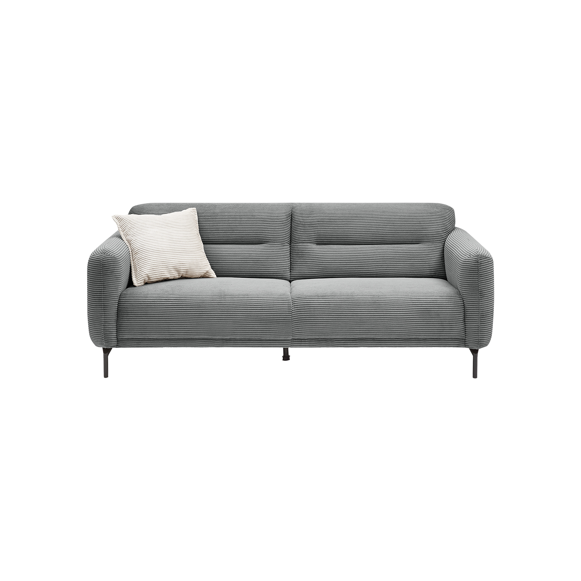 Sofa 3-Sitzer Noya Bezug Zoom Ash Graphit Fuß Schwarz